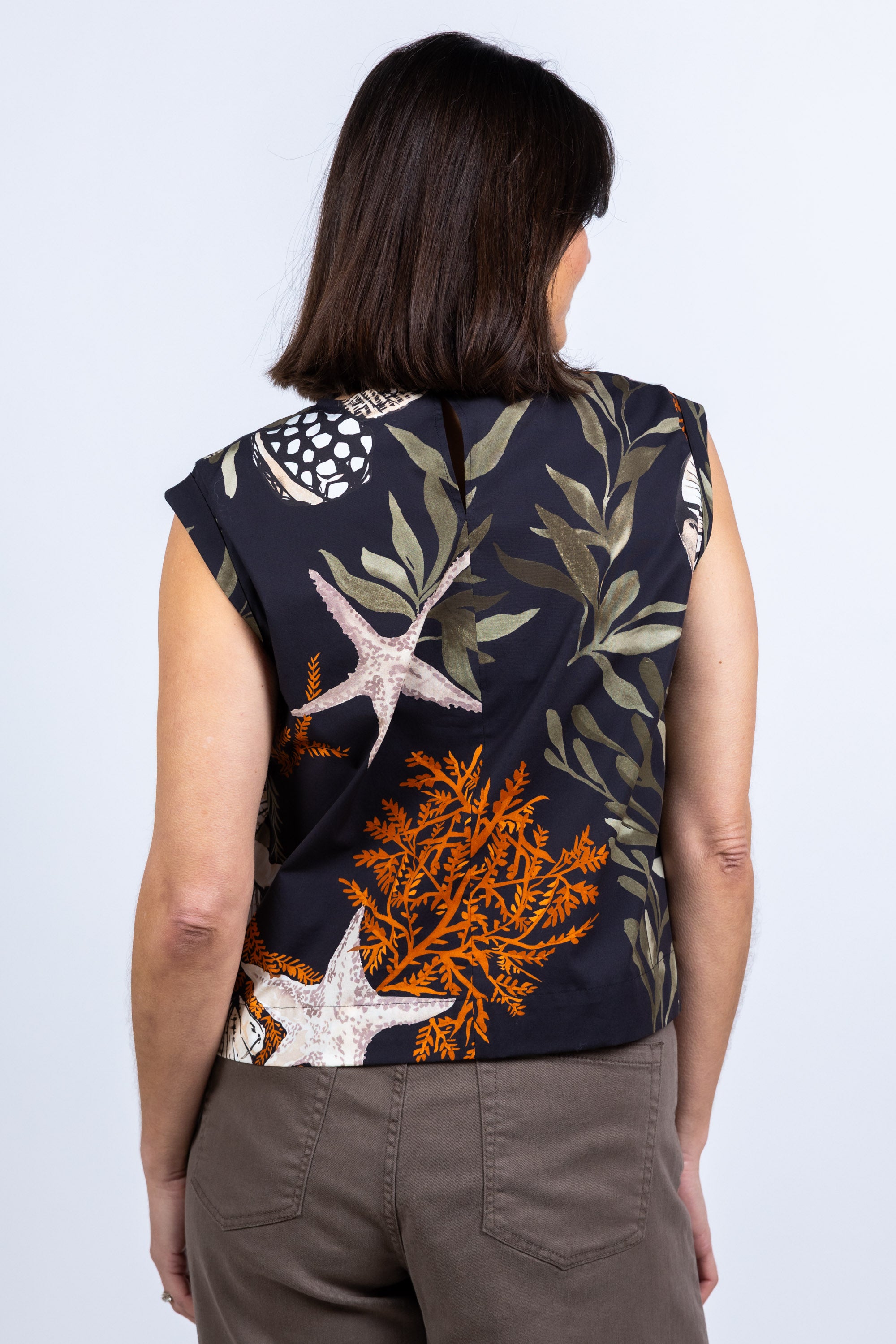 Top met print - Zwart