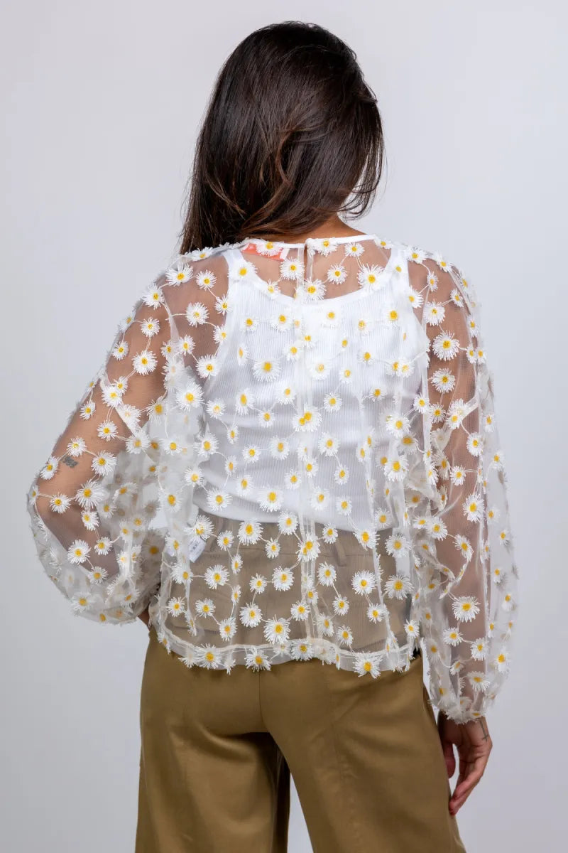 STUDIO CLIQUE STUDIO CLIQUE LIZZIE Blouse met geborduurde bloemen - Ecru
