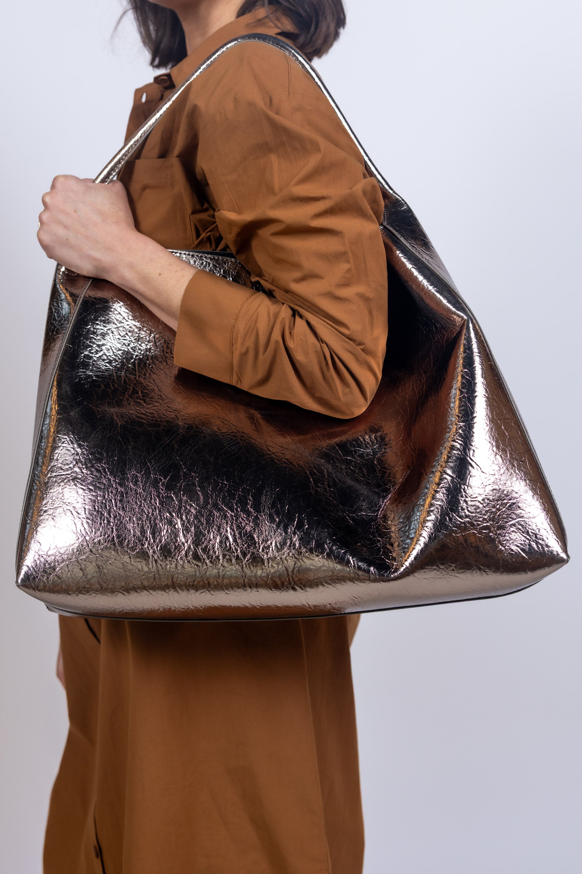 Tas met glanzend oppervlak - Antraciet