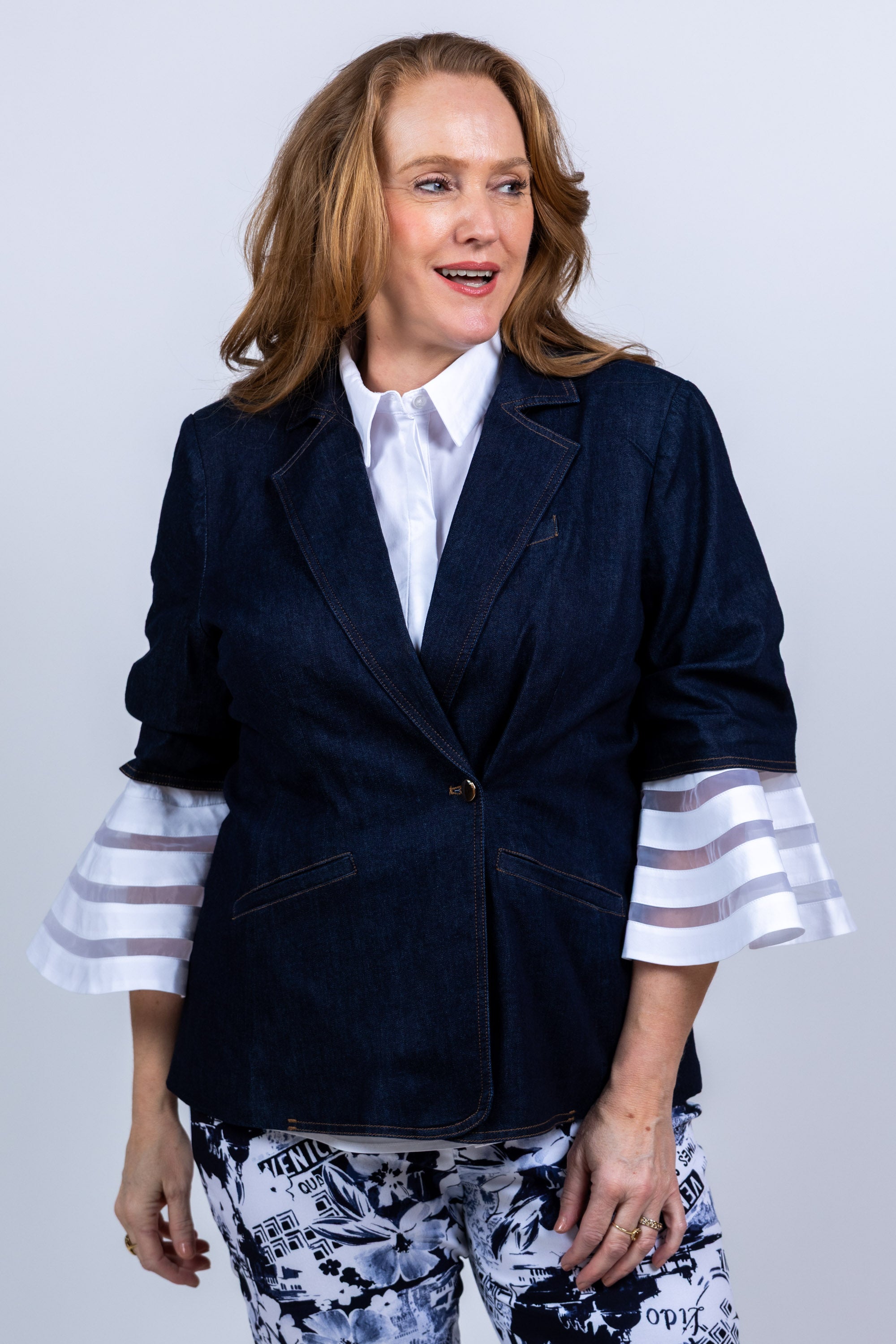 Jasje met knoop - Jeans