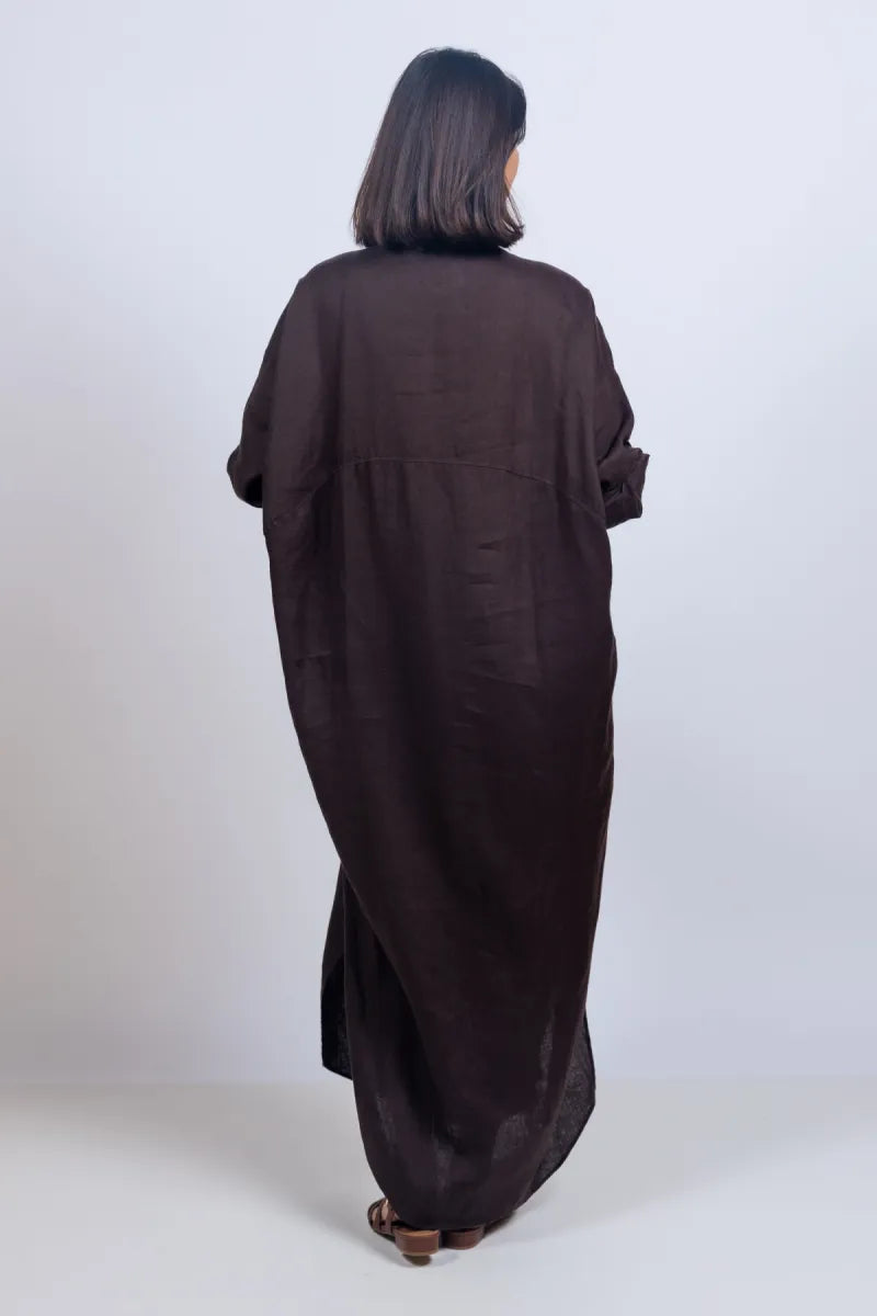 FFC FFC 15415 Maxi jurk met knopen - Bruin