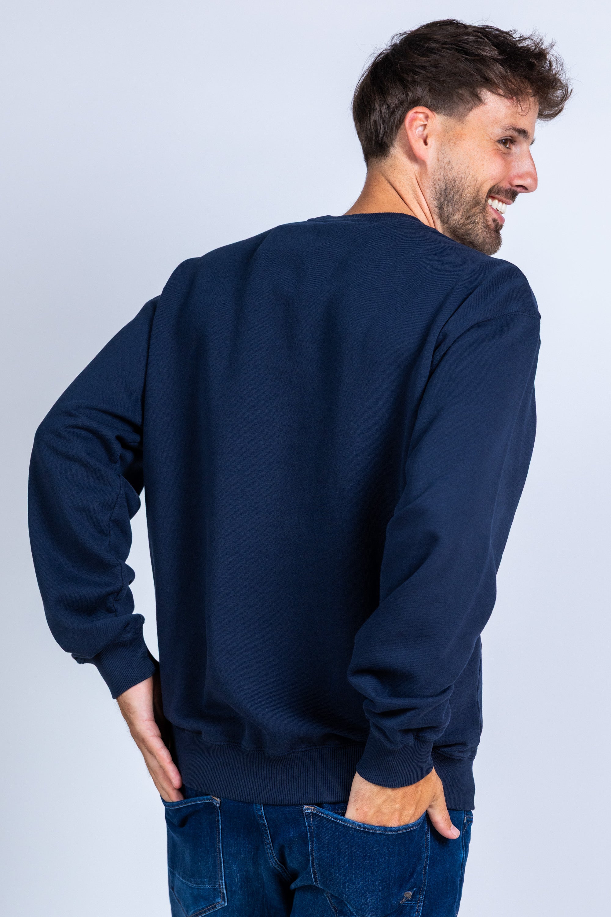Sweater met ronde hals - Marine