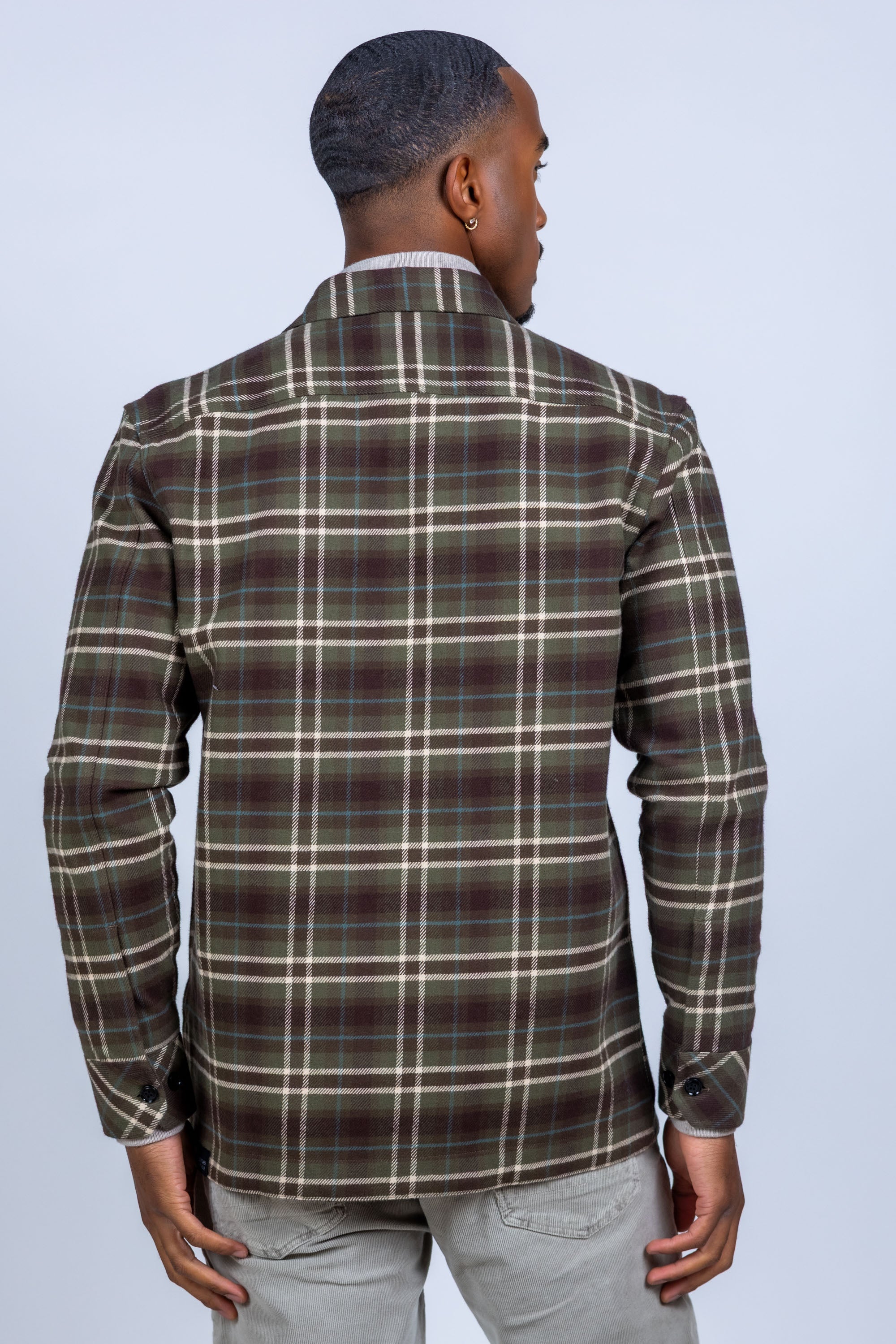 Shirt met ruit - Olijfgroen