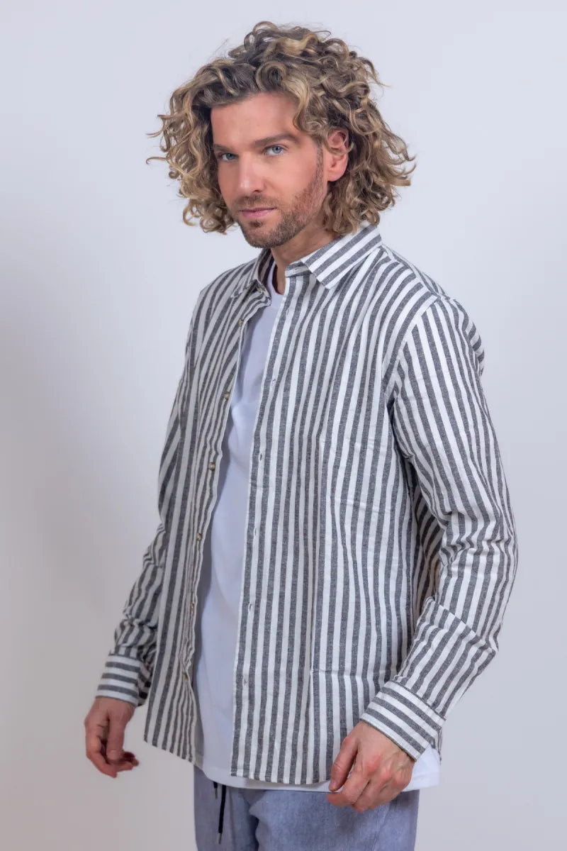 DSTREZZED DSTREZZED 303928-SS26 DSTREZZED 303928-SS26 Overhemd met strepen - Bruin