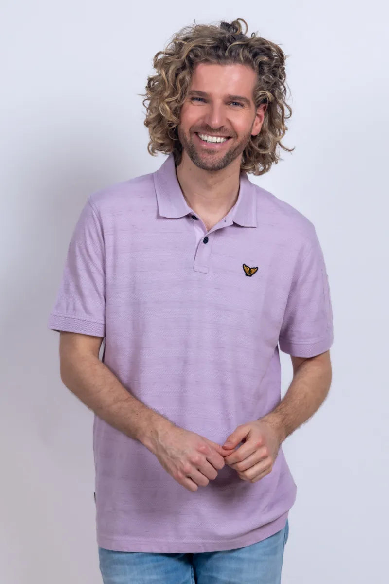 PME Polo met structuur - Paarspink