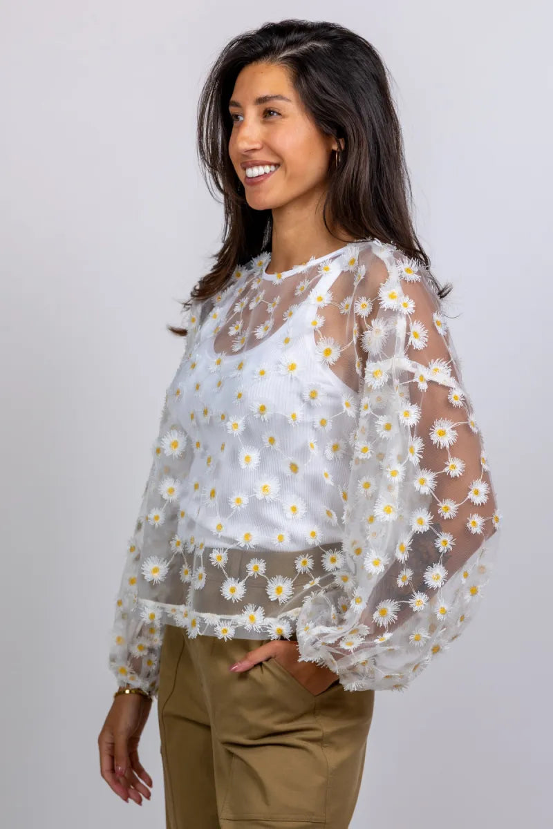 STUDIO CLIQUE Blouse met geborduurde bloemen - Ecru
