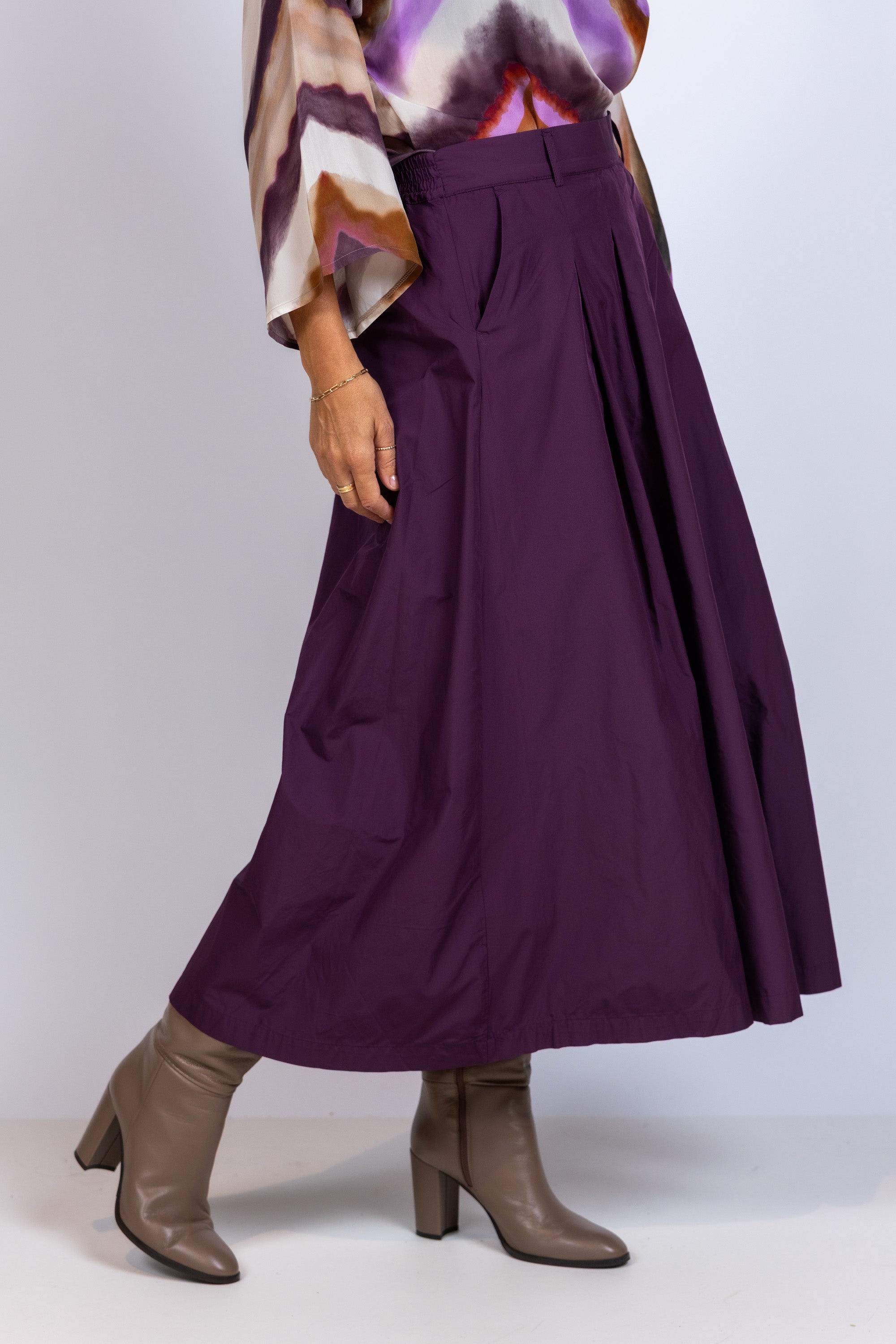 Rok met plooien - Burgundy
