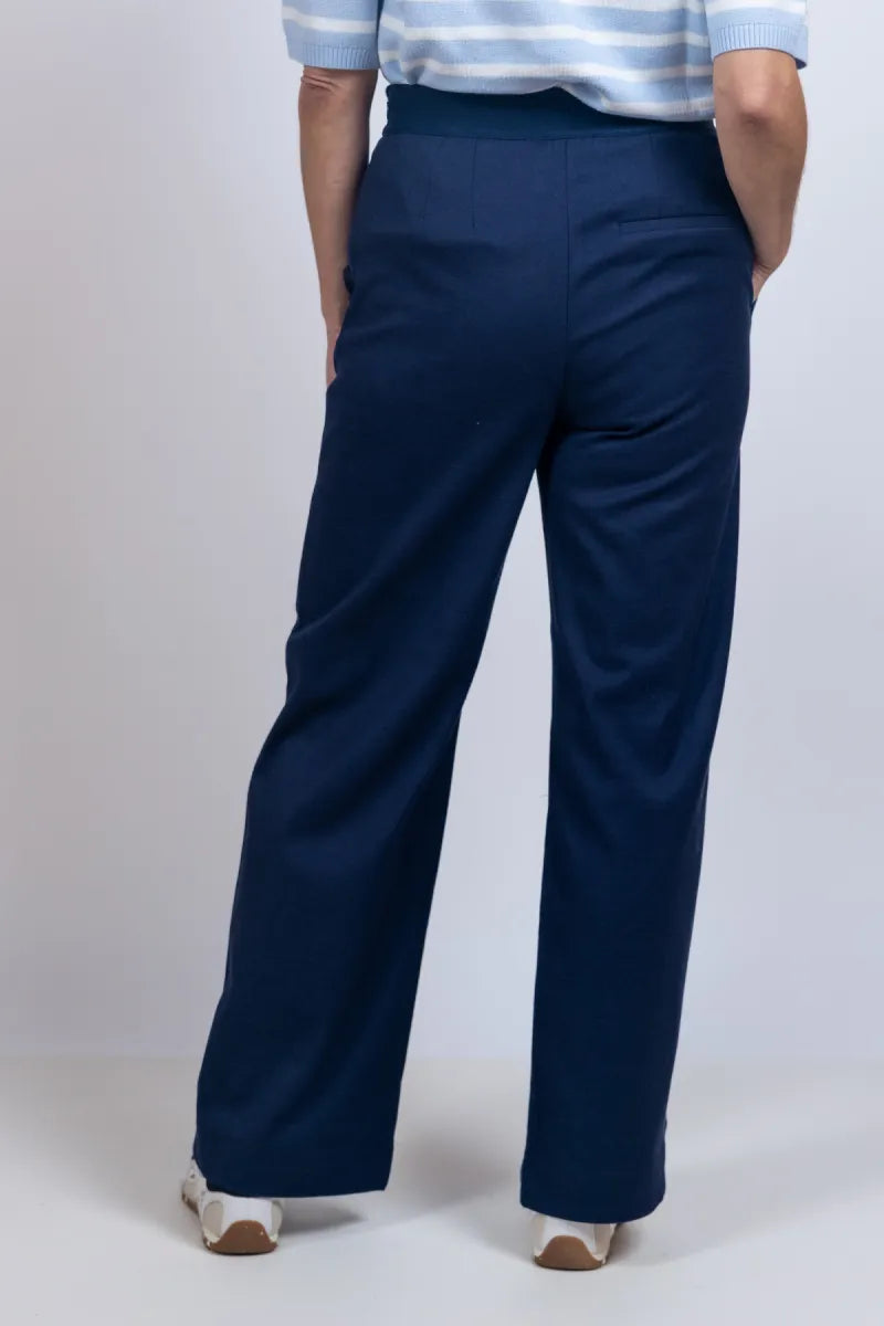 YAYA YAYA 01-301245-603 Wijde broek met knopen - Marine