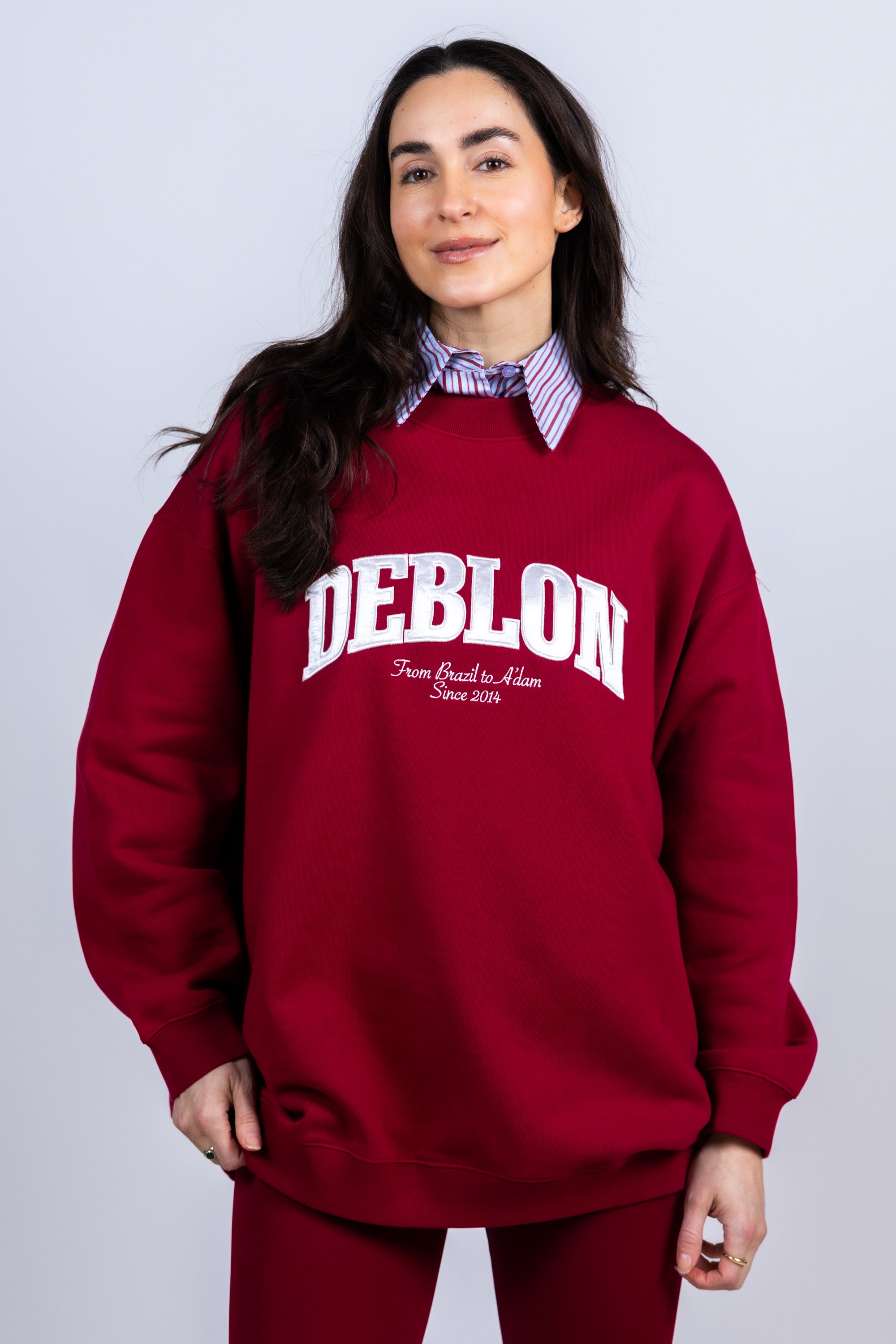 Sweater met print - Donkerrood