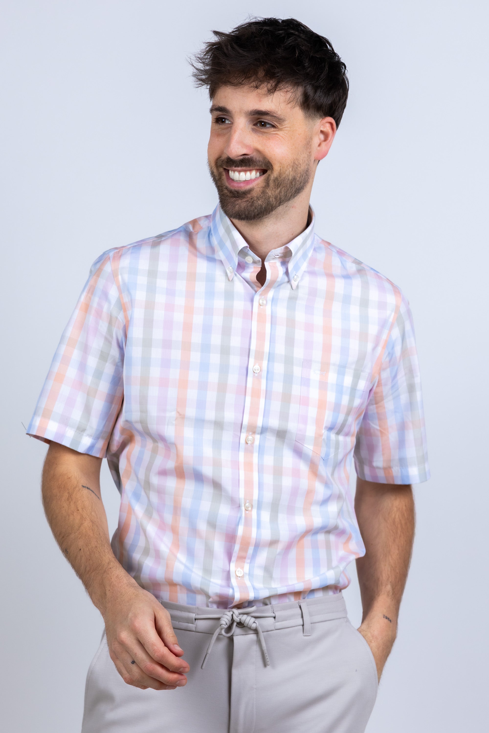 Overhemd met korte mouwen - Gebrand oranje