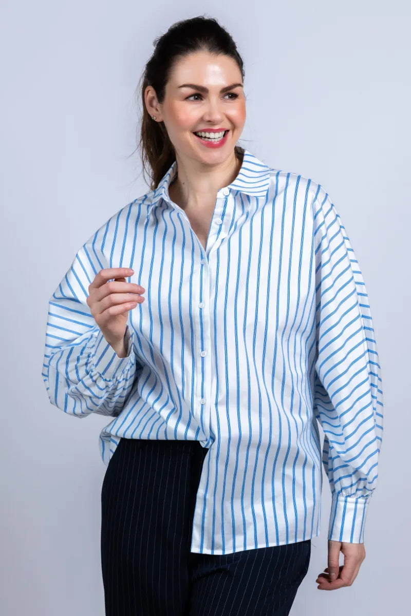 HERZENS Blouse met strepen - Wit