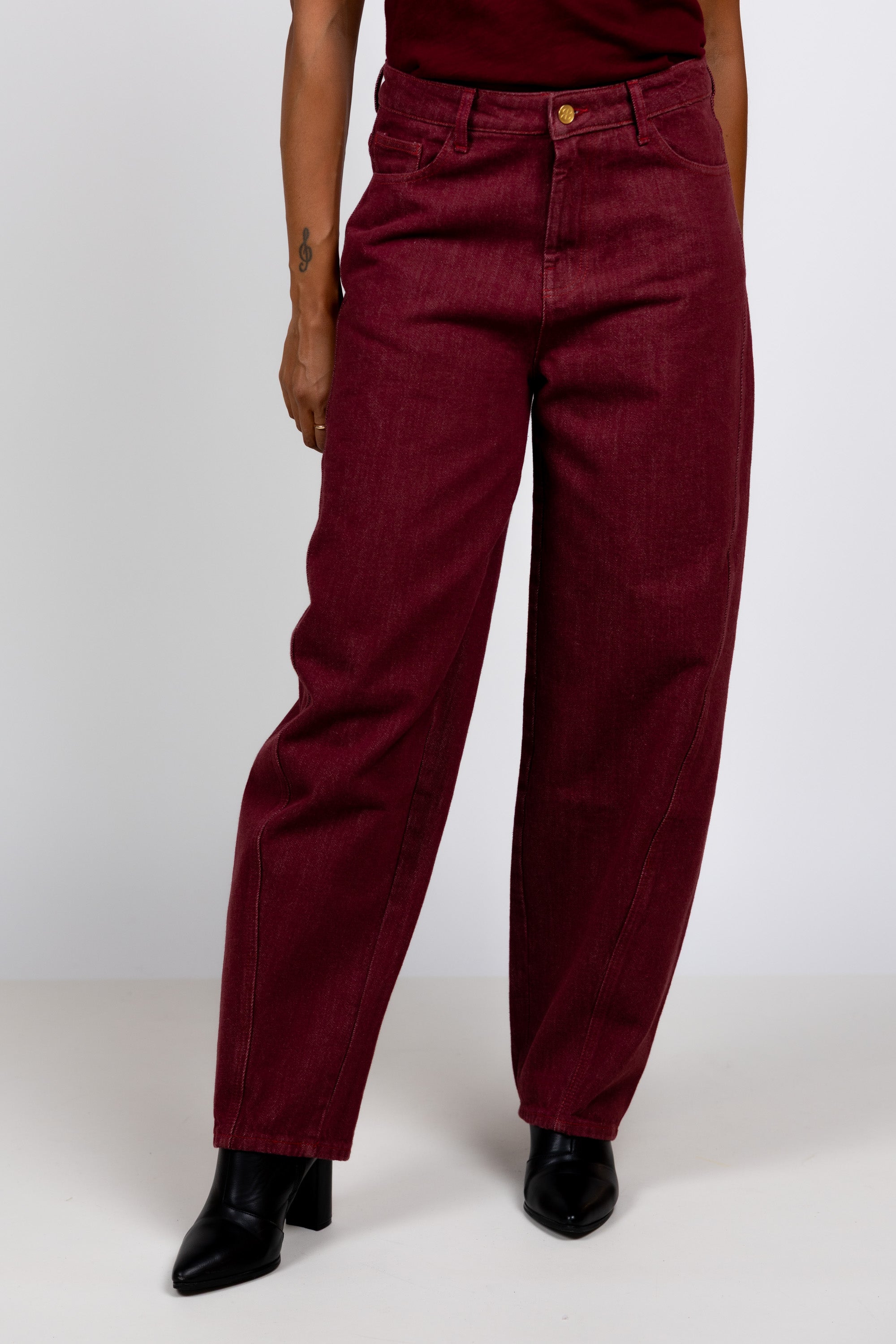 Balloon fit jeans - Donkerbordeaux