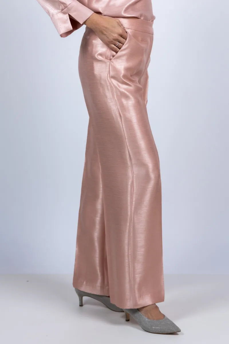XANDRES XANDRES Peyvin Glanzende pantalon - Roze