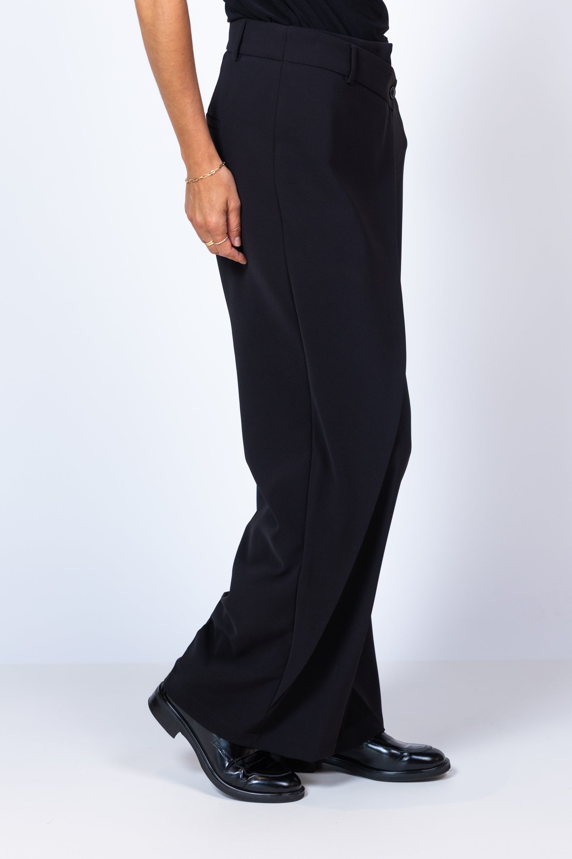 Broek met overslag - Zwart