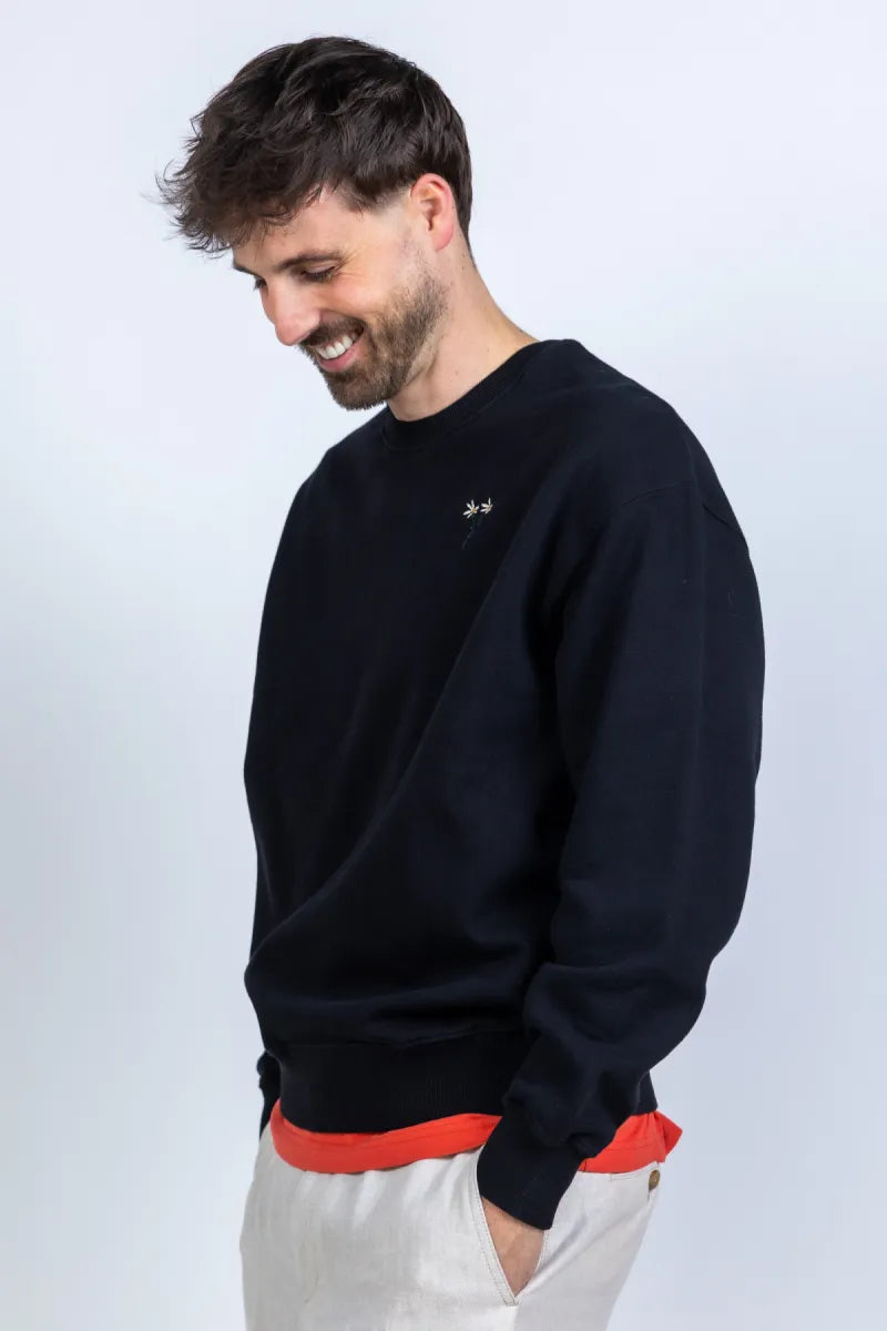 FORET FORET F1017 Sweater met borduring - Zwart