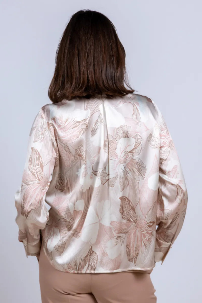 MARCCAIN COLLECTIE MARCCAIN COLLECTIE AC.51.12 W09 Blouse met strik - Lichtpoeder