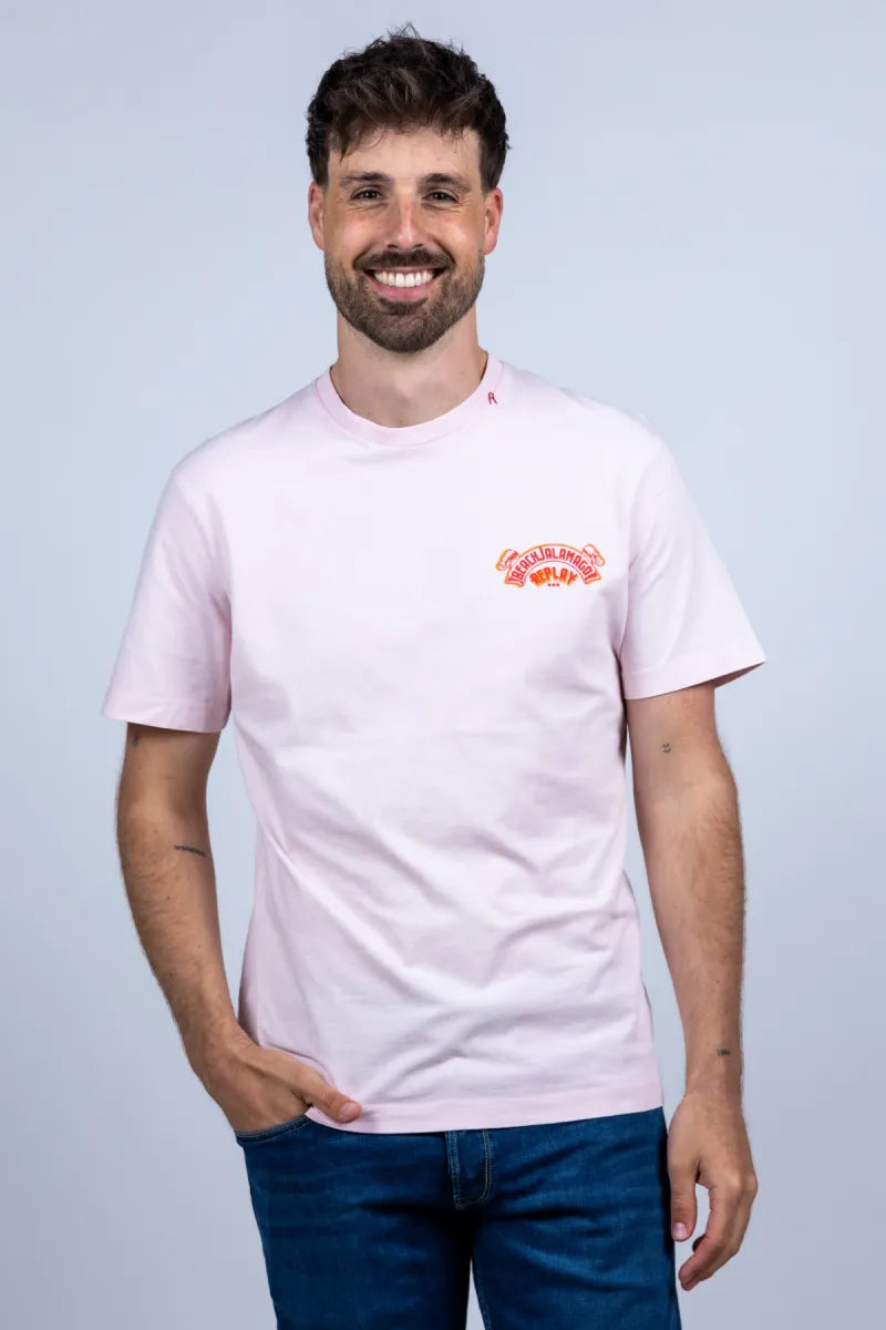 REPLAY H REPLAY H M340000022662N T-shirt met print - Roze
