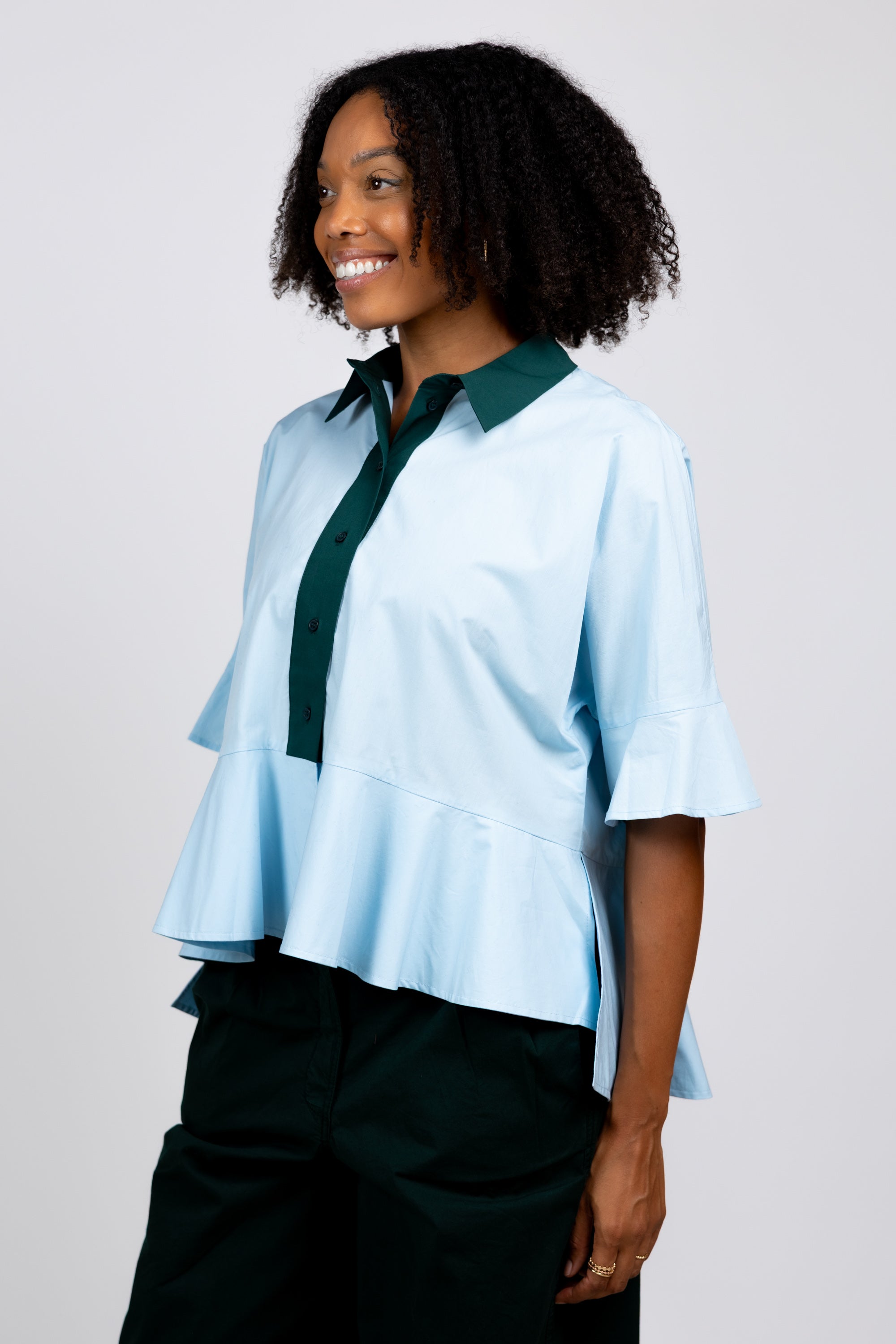 Getailleerde blouse - Bleu