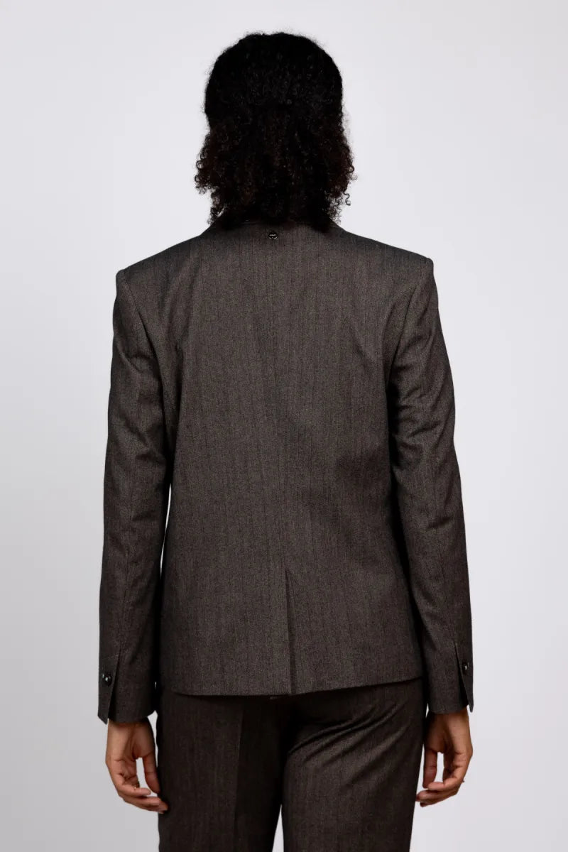 MARCCAIN COLLECTIE MARCCAIN COLLECTIE BC.34.28 W74 MARCCAIN COLLECTIE BC.34.28 W74 Blazer met visgraatdessin - Bruin