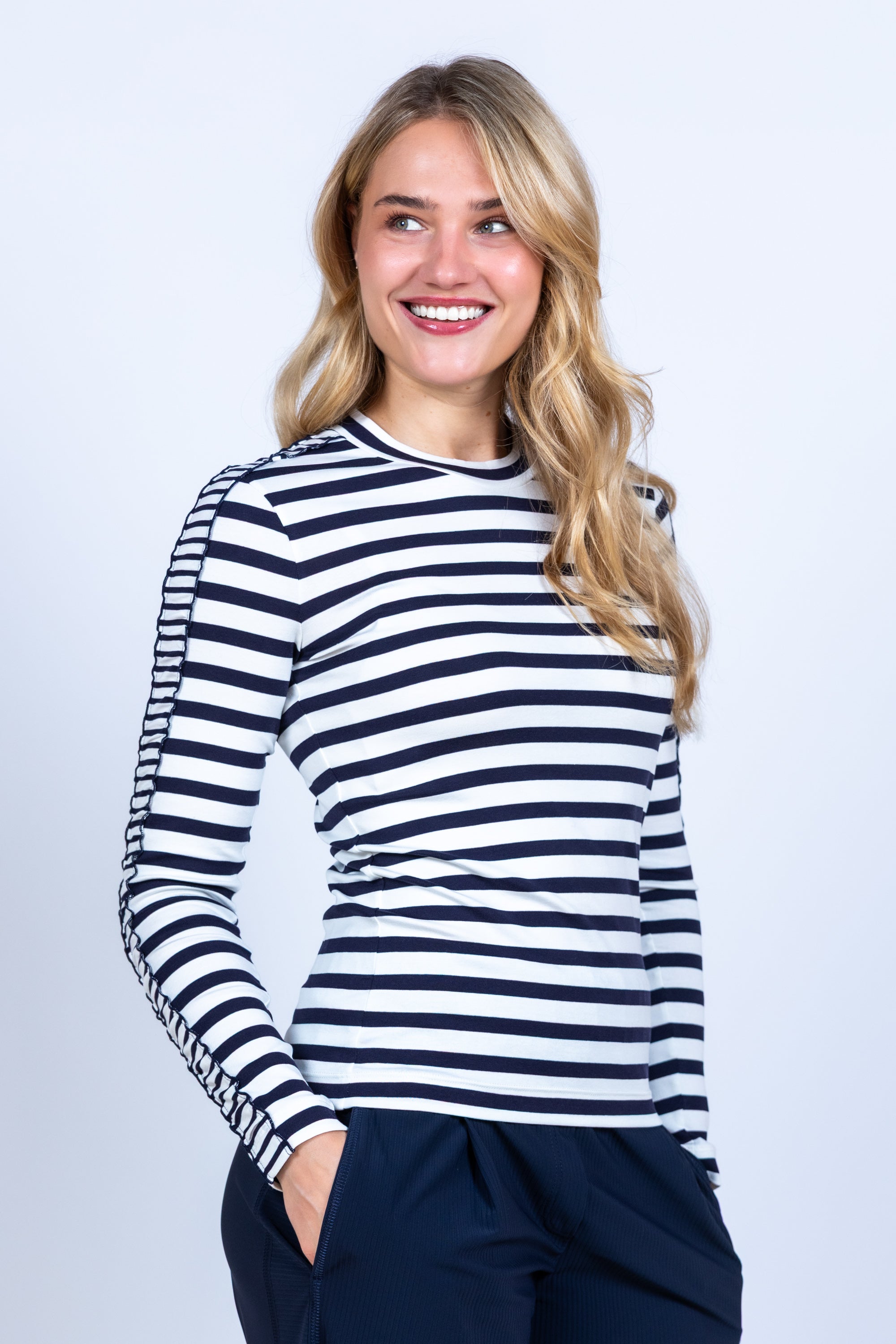 Shirt met strepen - Ecru