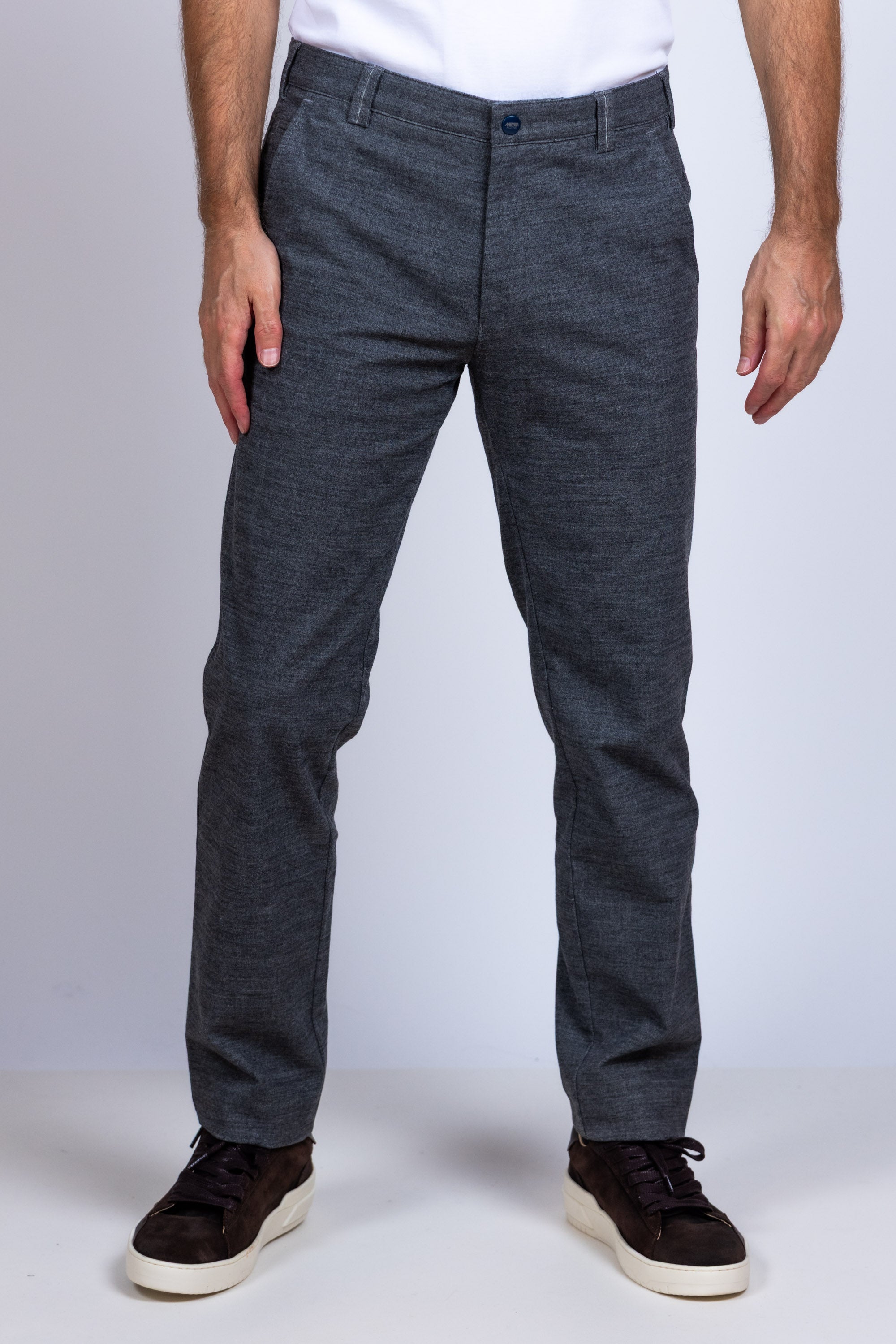 Broek met dessin - Middengrijs