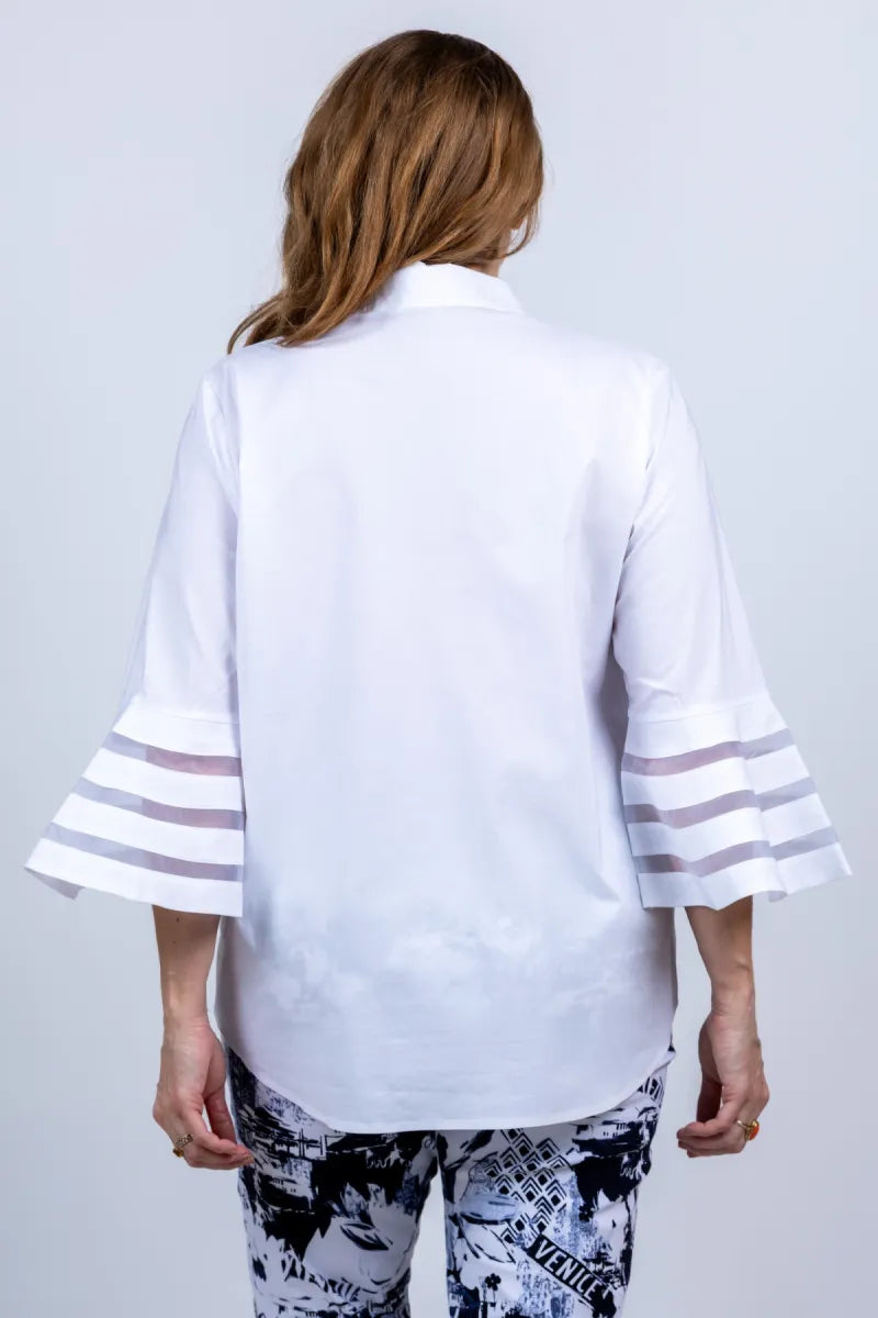 RIBKOFF RIBKOFF 261933 RIBKOFF 261933 Blouse met transparante mouwen - Wit