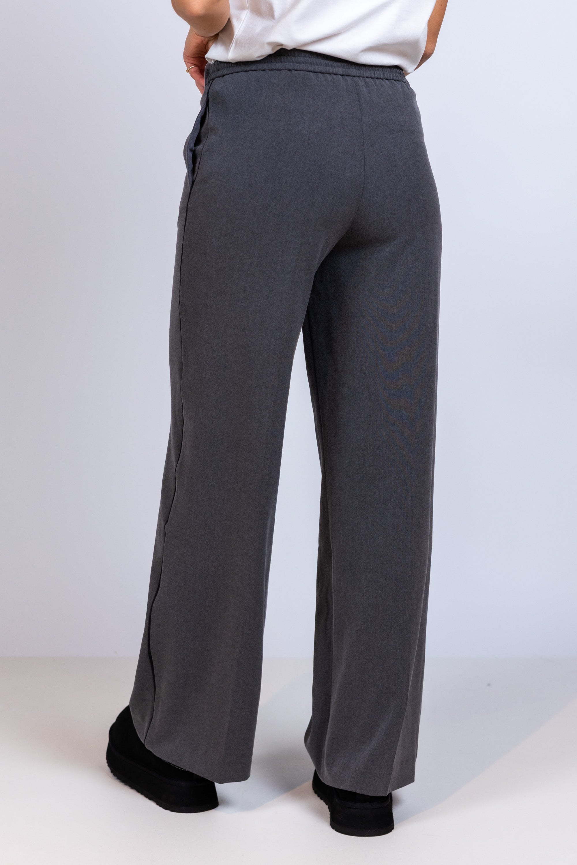 Broek met taillekoord - Antraciet