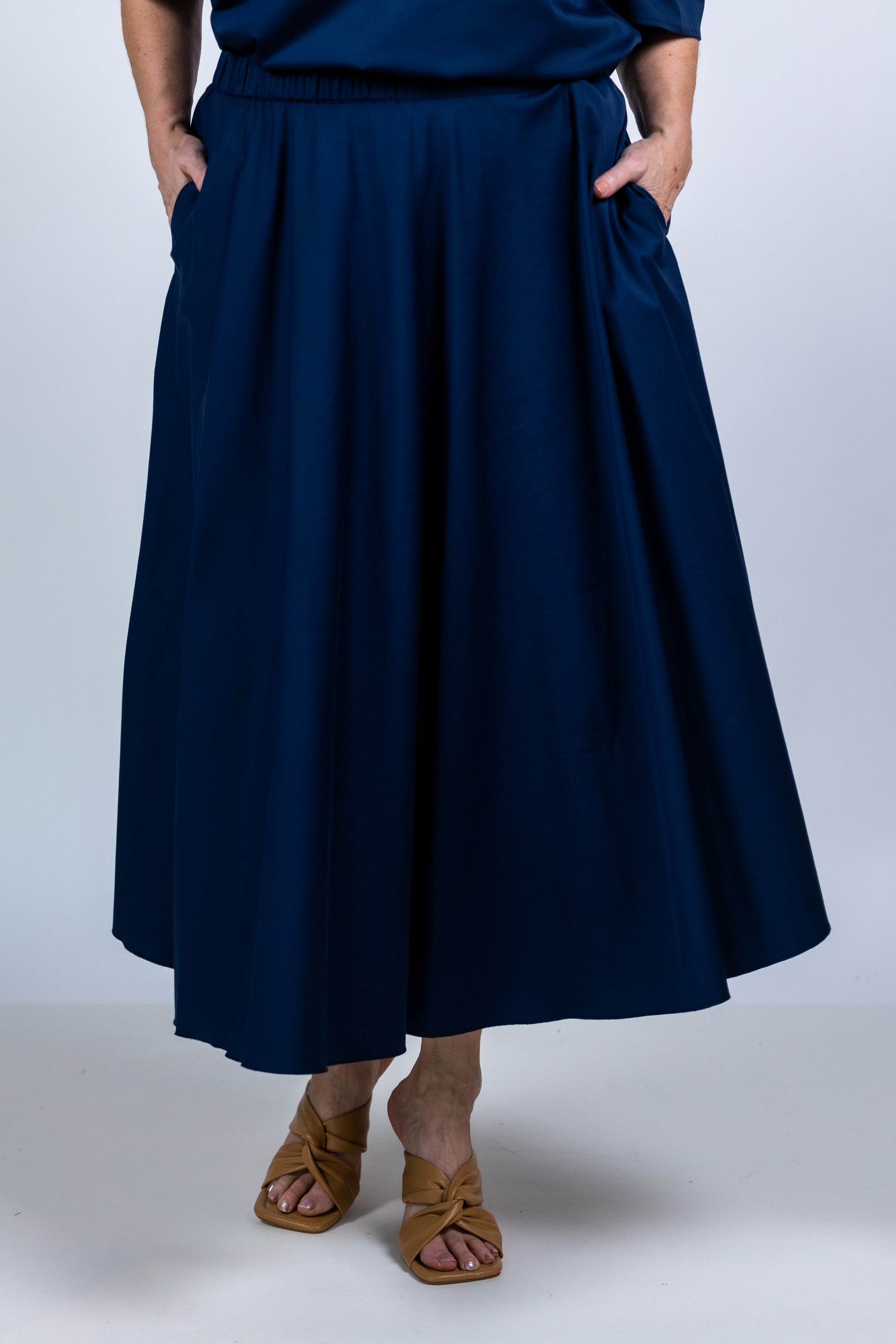Rok met elastische taille - Marine