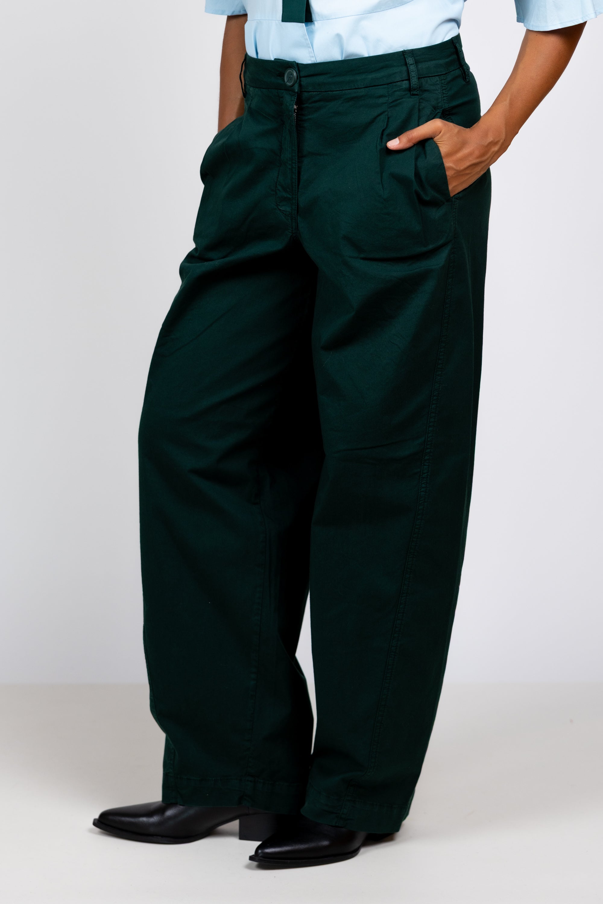 Balloon fit broek - Flessegroen