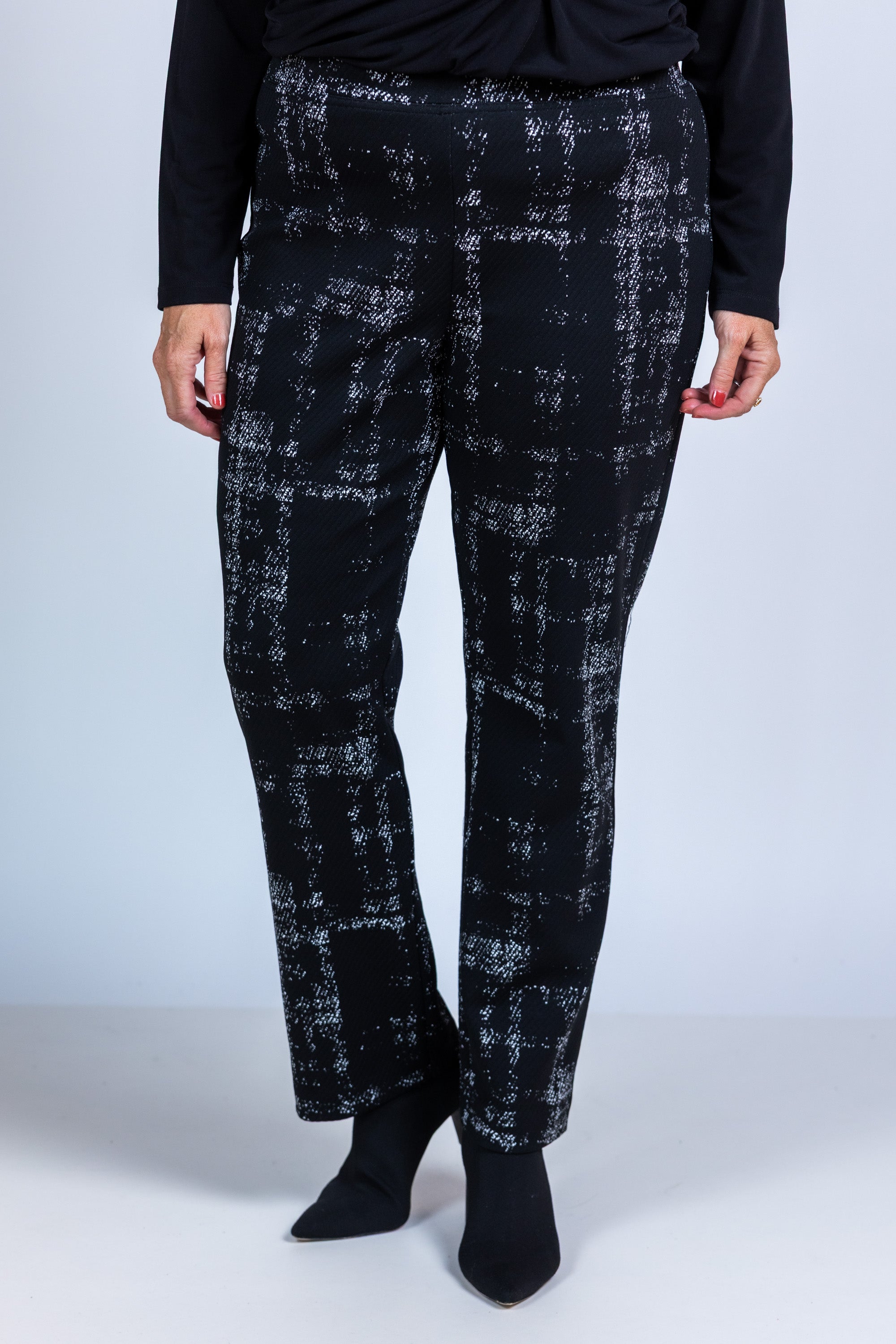 Broek met print - Zwart