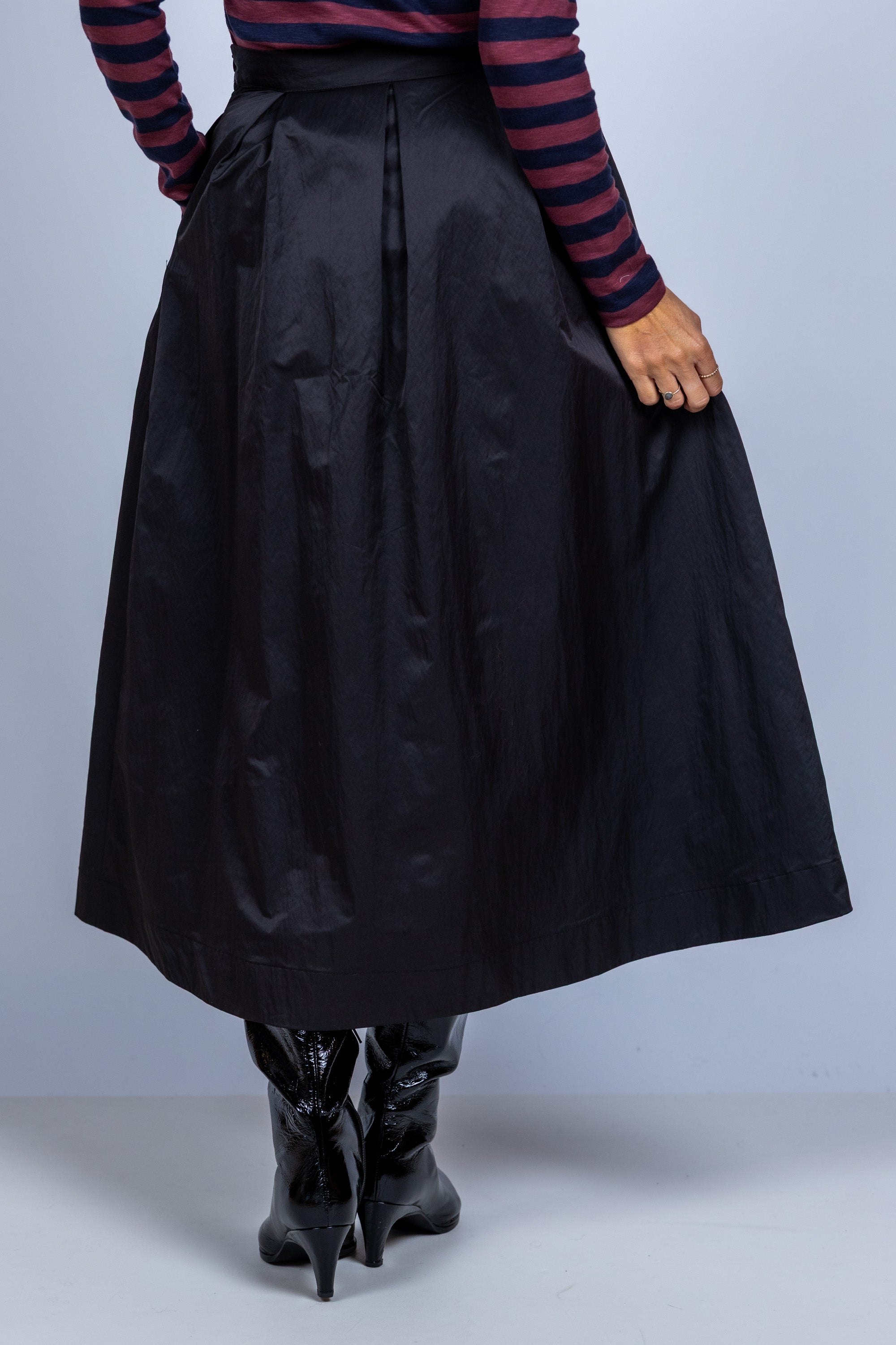 Rok met plooien - Zwart