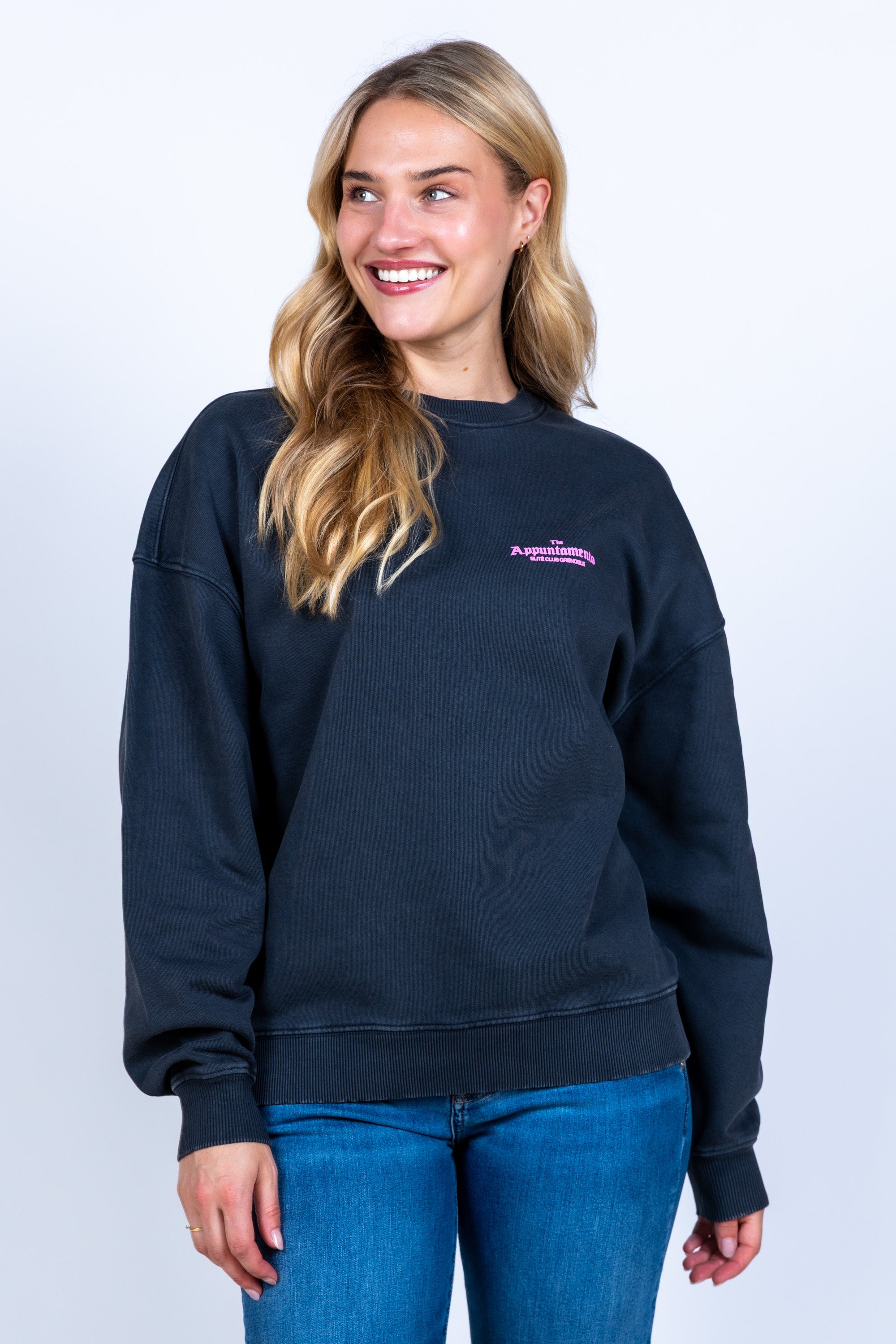 Sweater met tekst - Nearly black