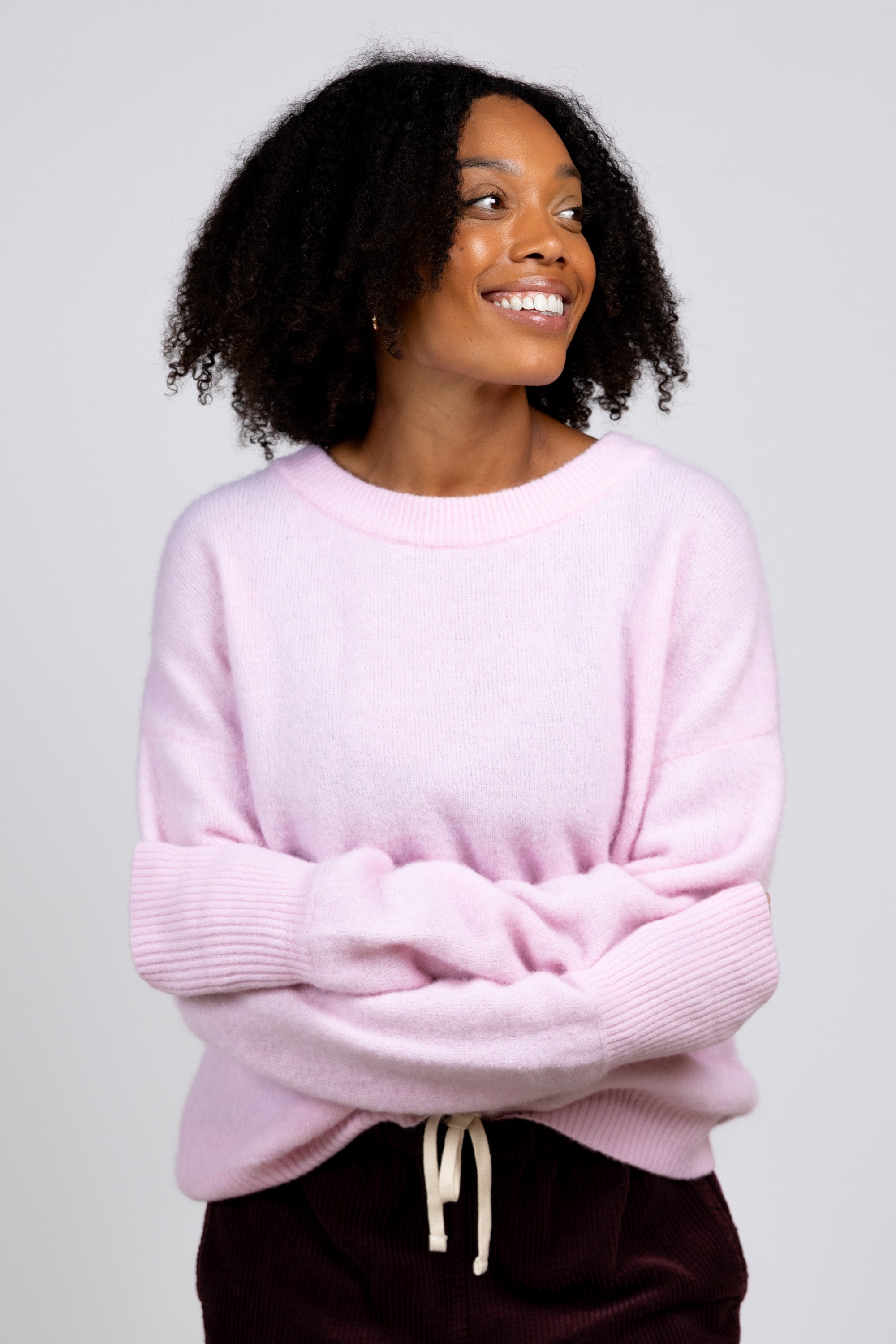 Trui met ronde hals - Roze