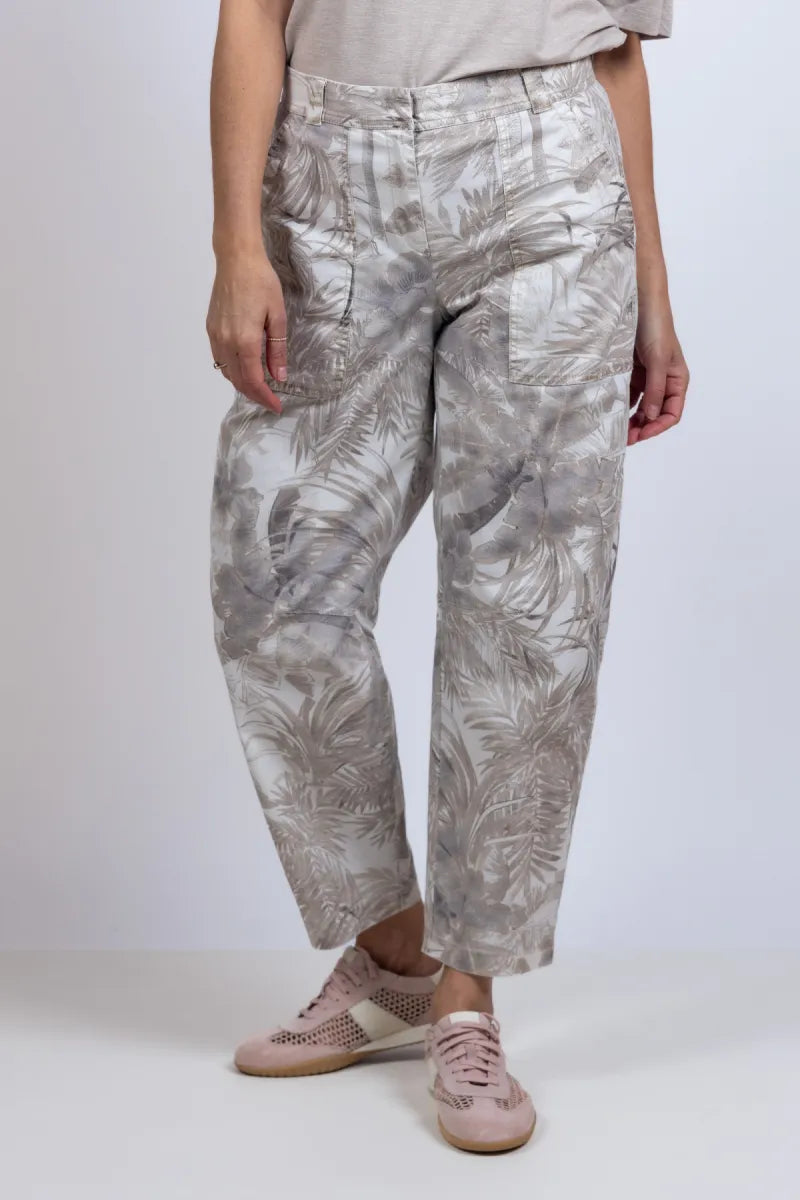 CAMBIO CAMBIO 7719-0475.01 Broek met print - Beige
