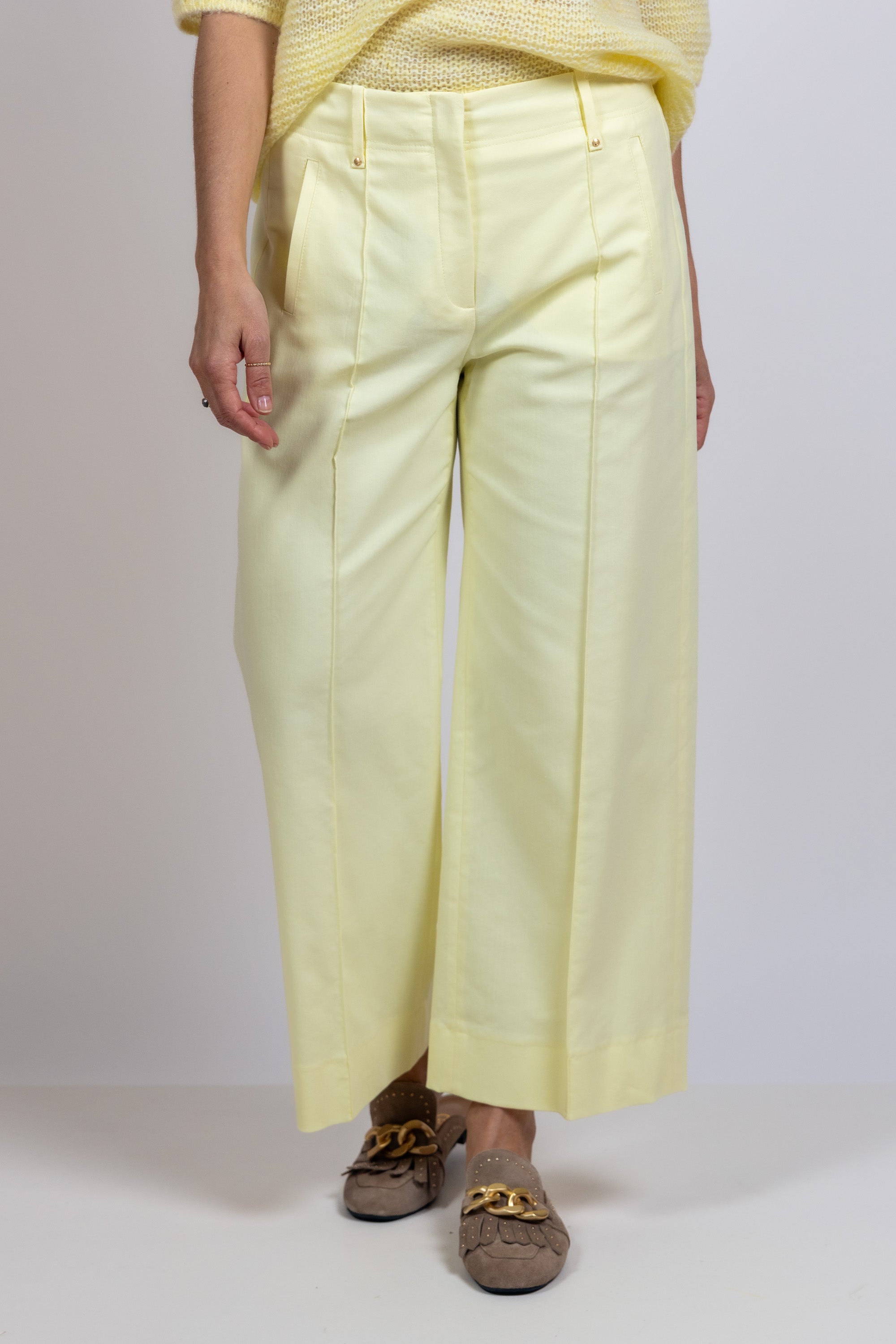 Wijde pantalon - Citroengeel