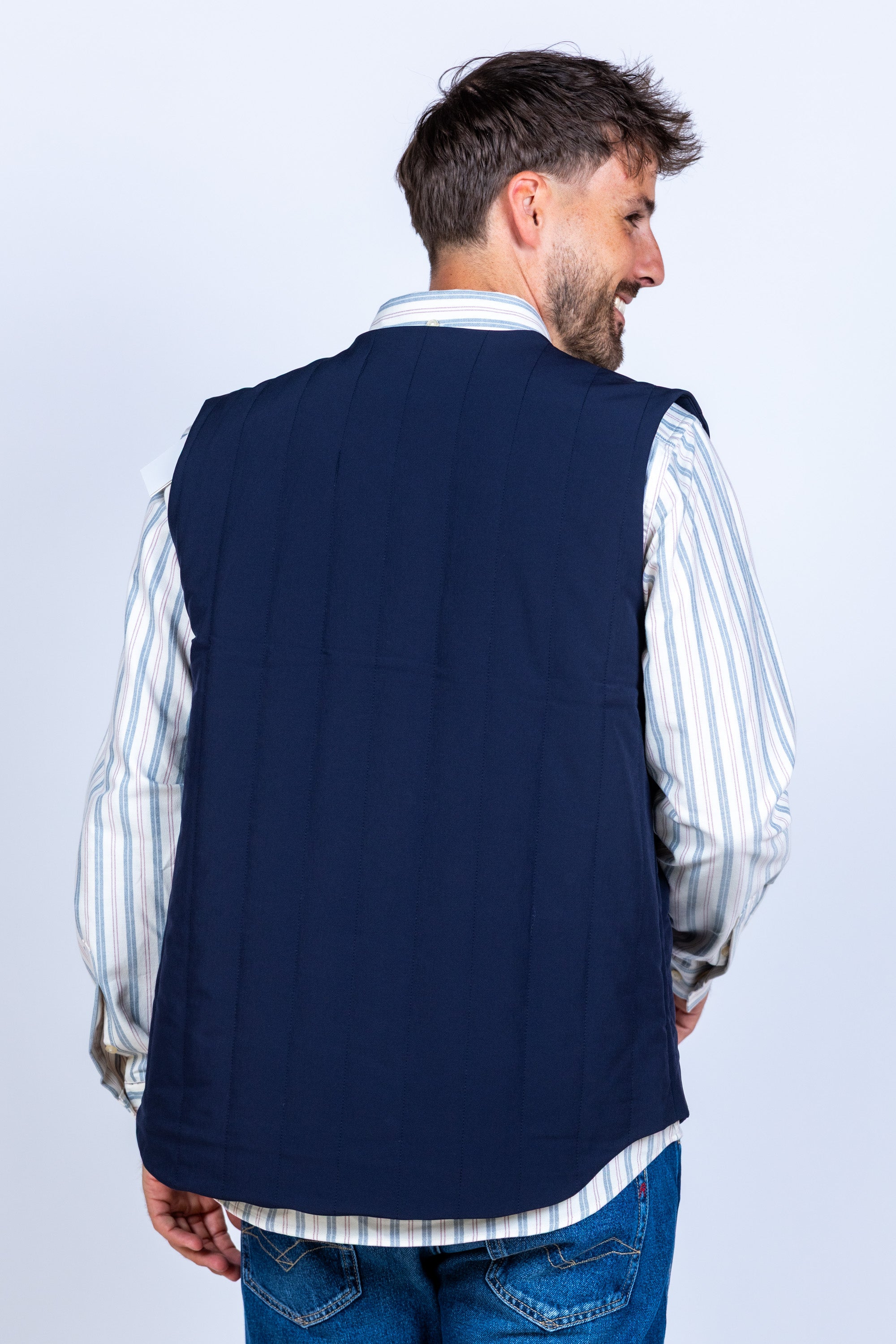 Gilet met knopen - Marine