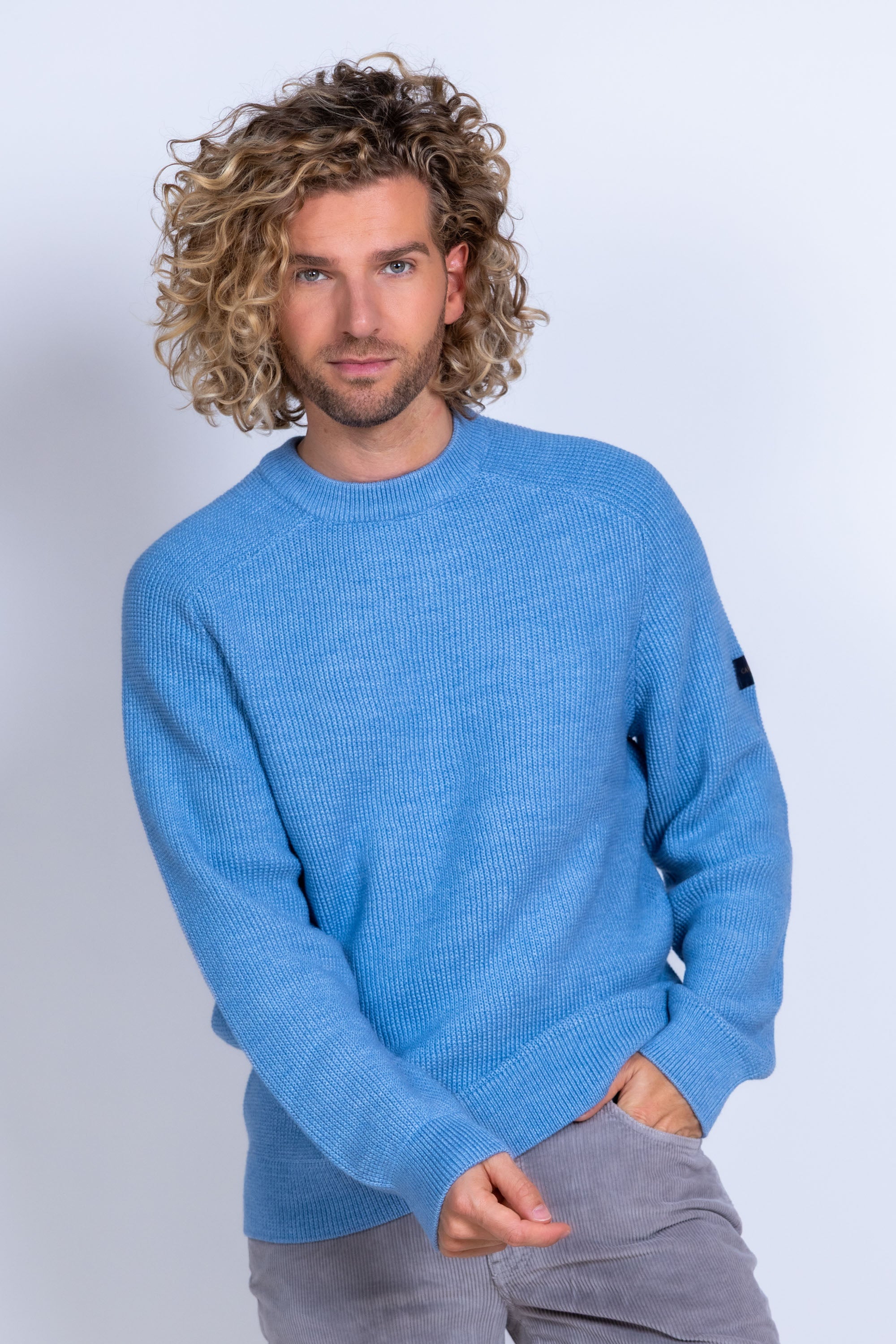 Trui met ronde hals - Bleu