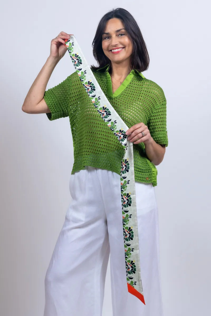 MARCCAIN COLLECTIE MARCCAIN COLLECTIE AC.B4.20 Z24 Sjaal met print - Appelgroen