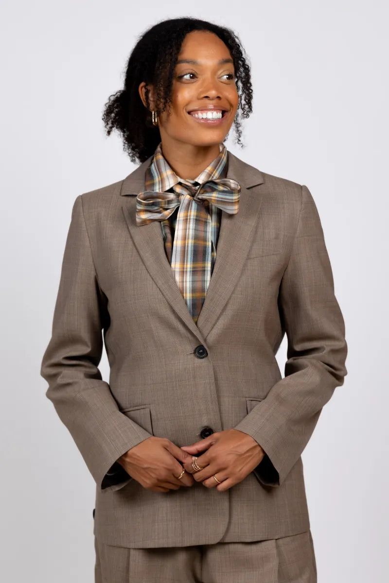 SEMICOUTURE SEMICOUTURE Y6WM04 Blazer met ruitdessin - Taupe