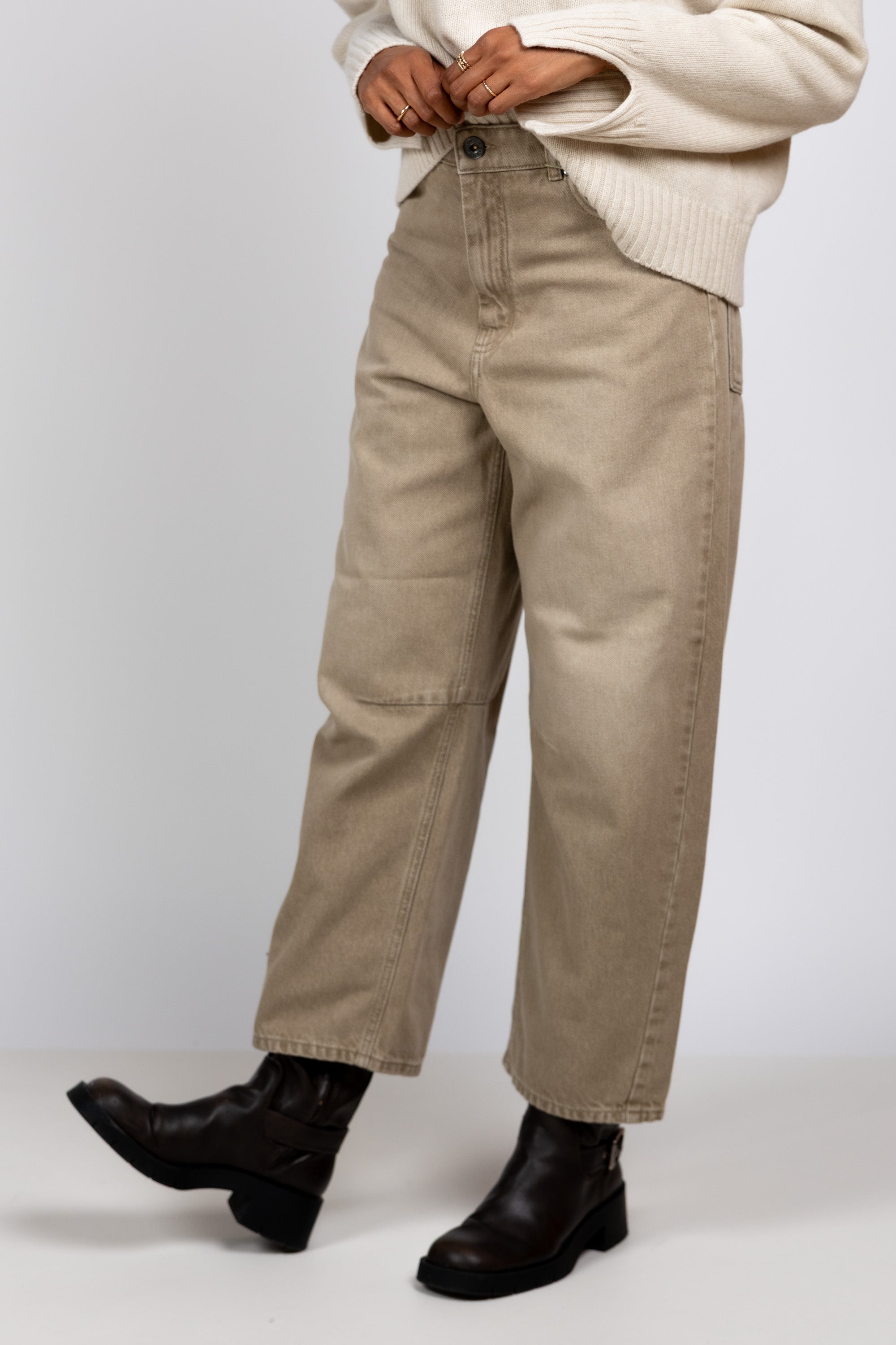Balloon fit jeans - Zand