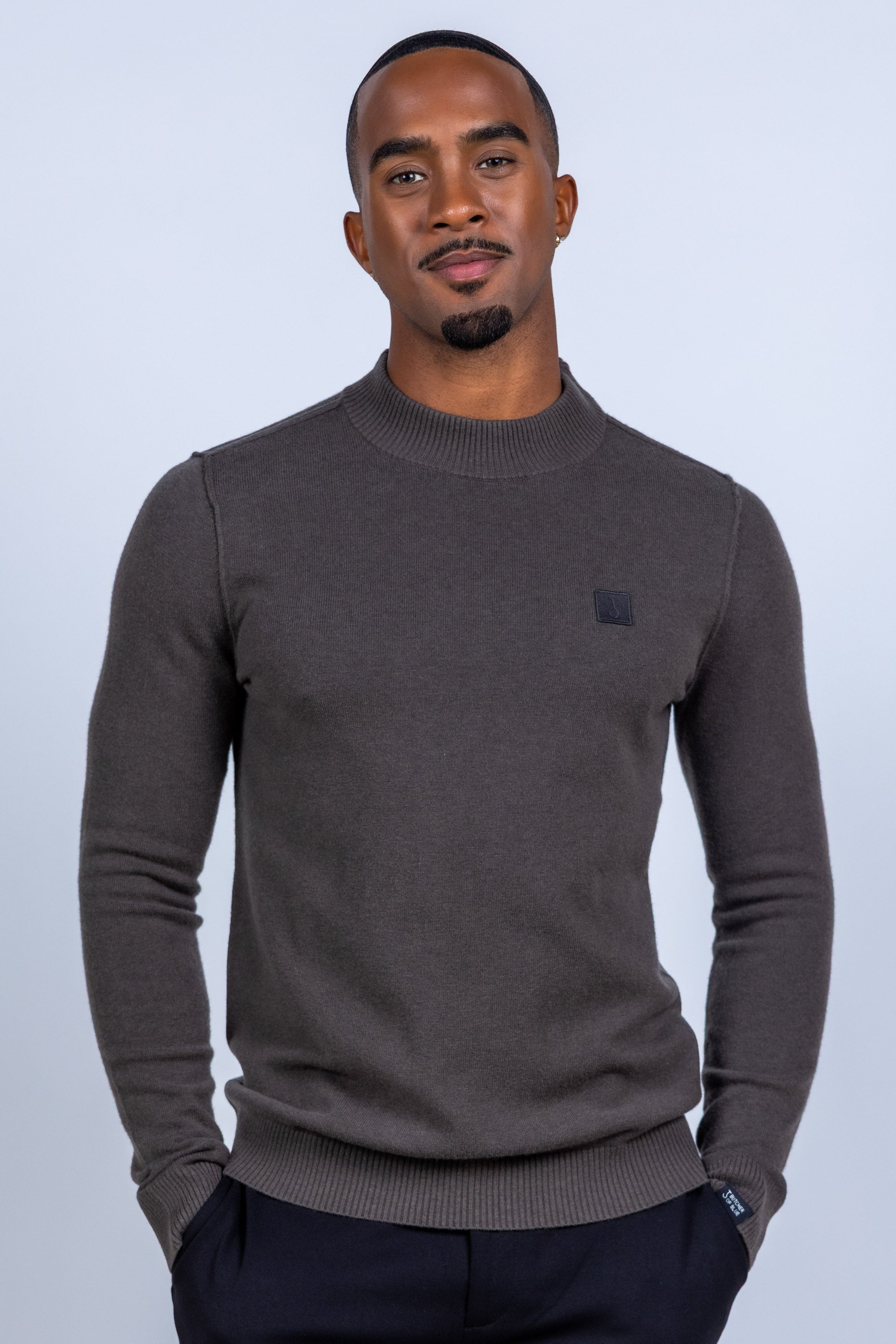 Trui met hoge hals - Bronsbruin