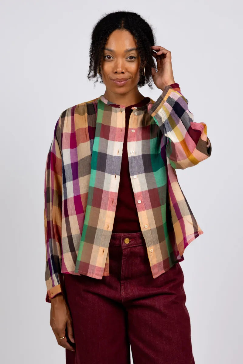 BY-BAR Blouse met ruit - Multicolour