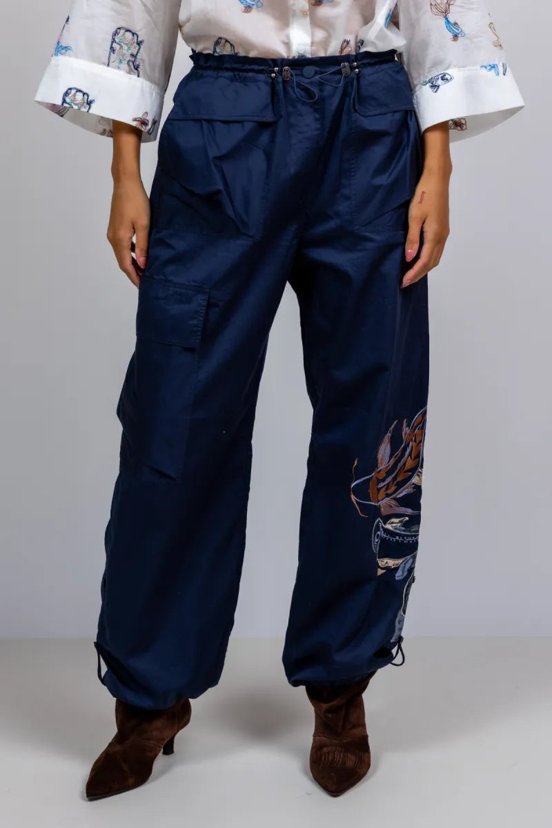 MUNTHE MUNTHE UNFORM Broek met zakken - Marine