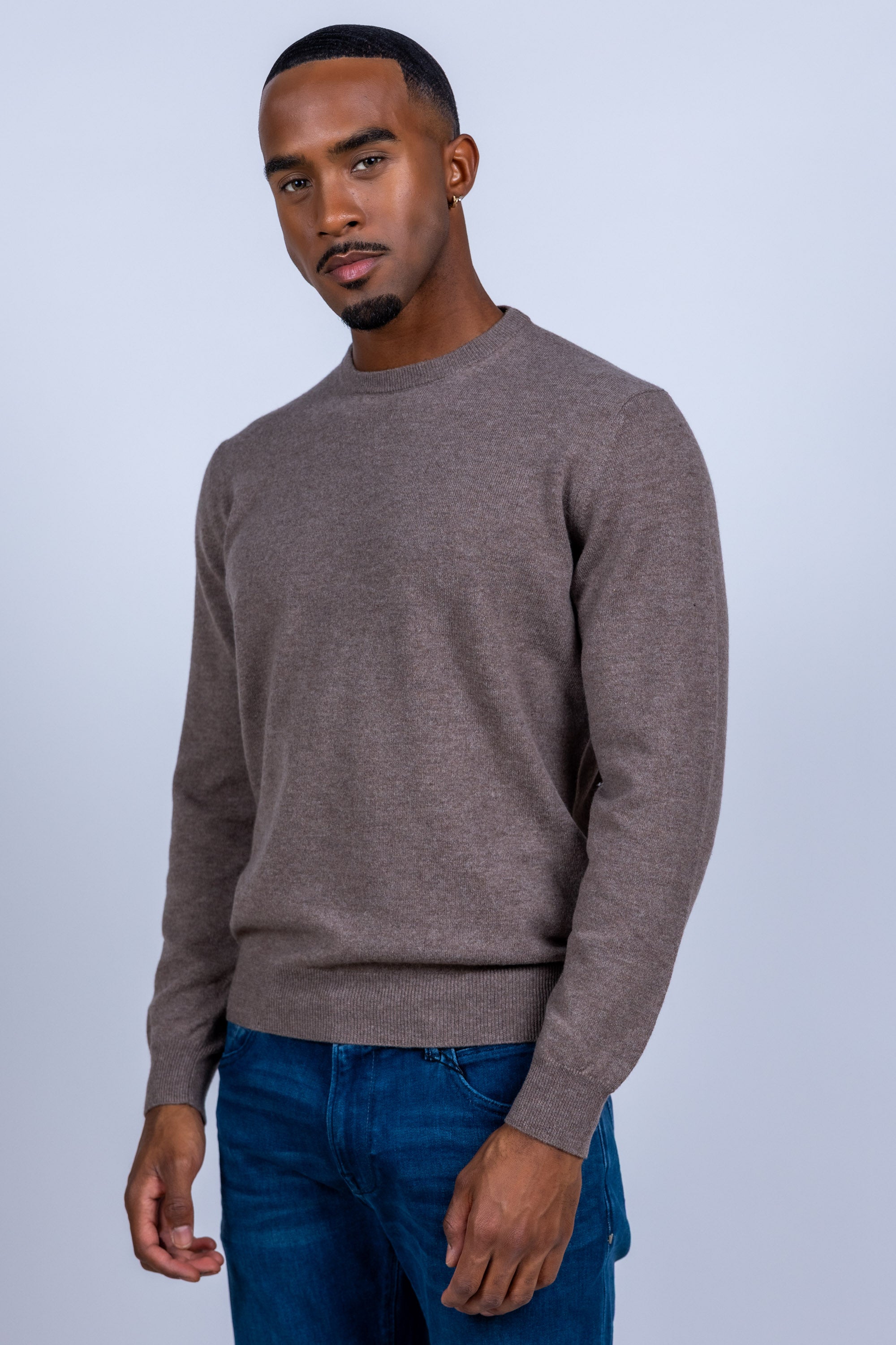 Trui met ronde hals - Taupe