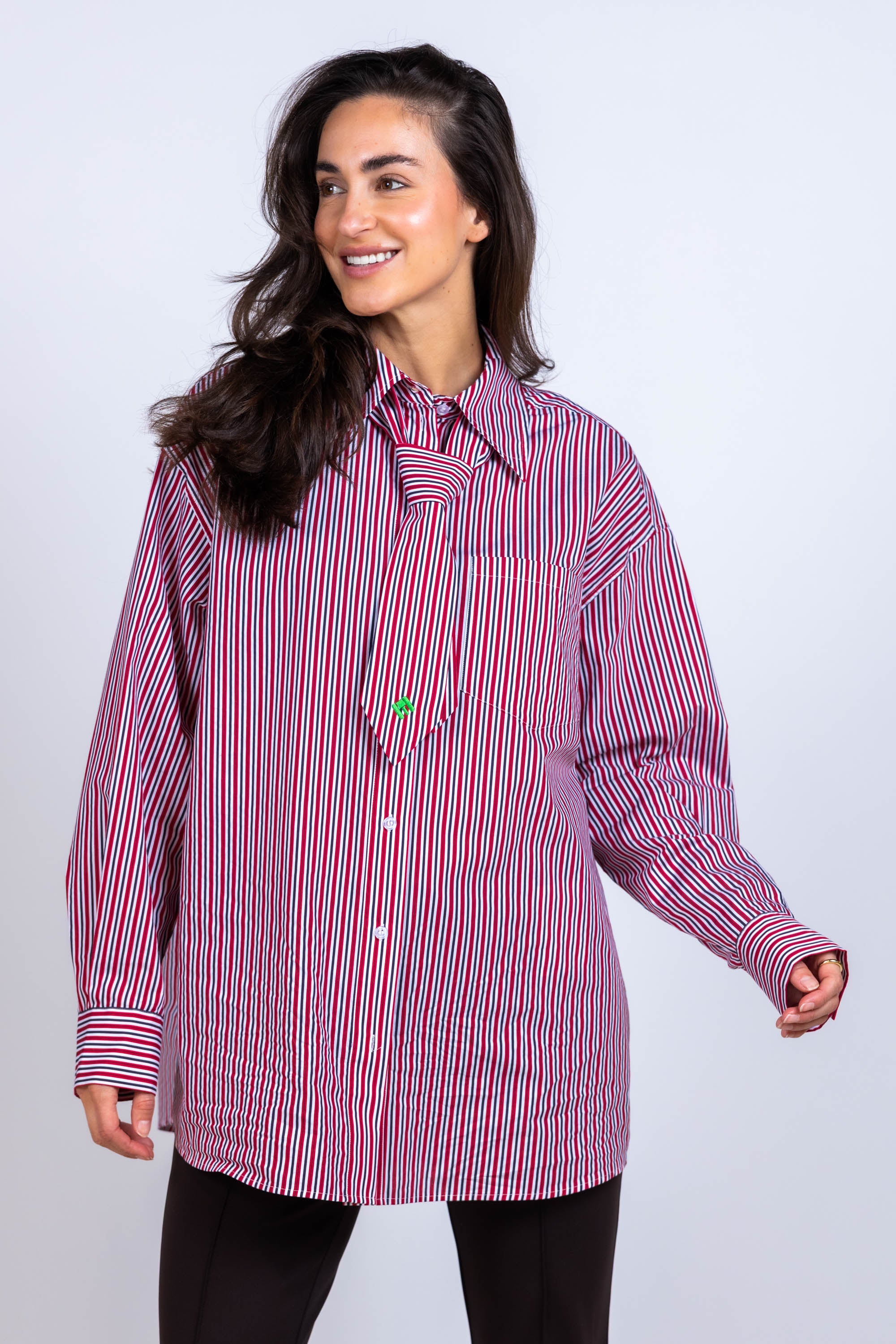 Blouse met strepen - Rood