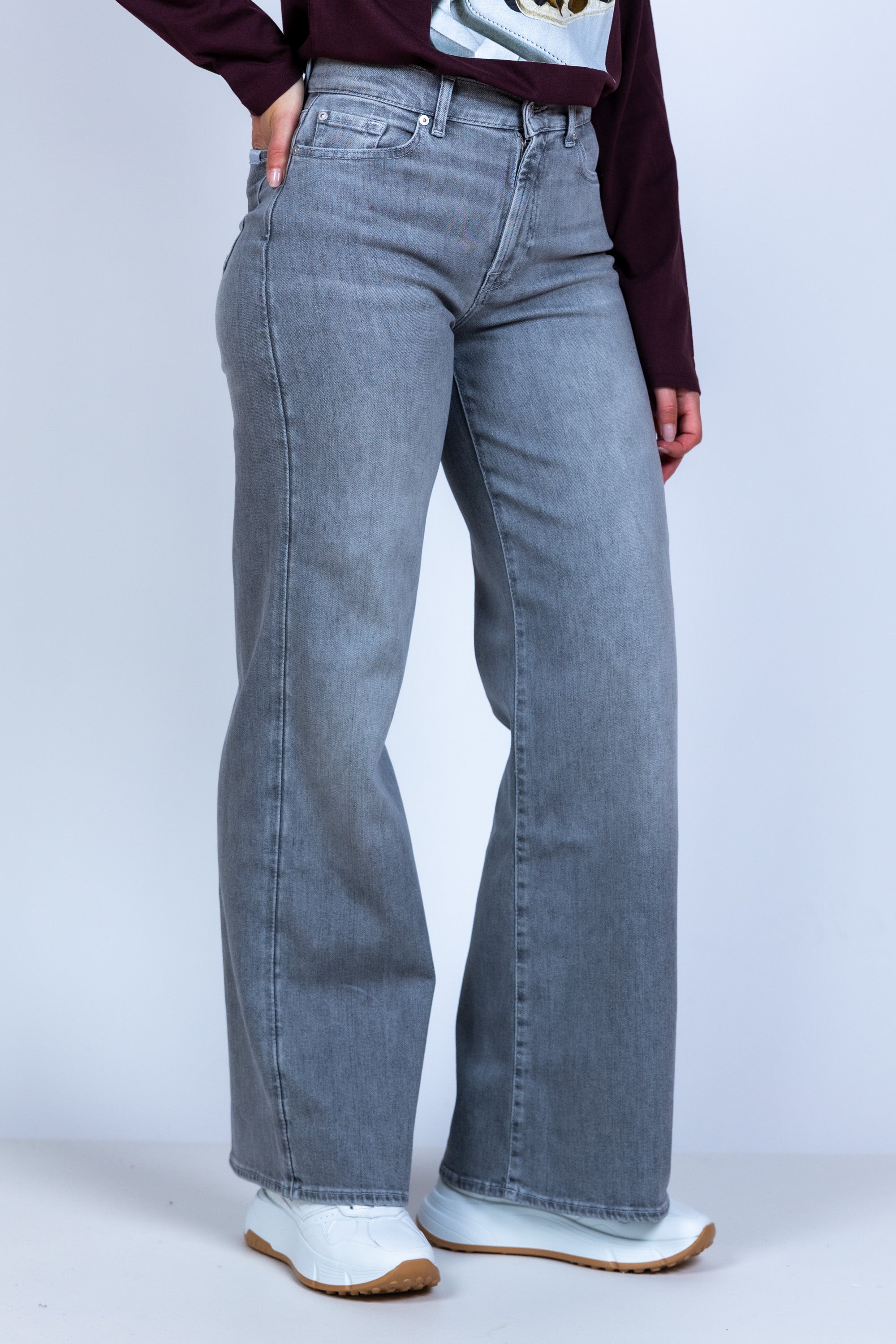 Jeans met rechte pijpen - Grijsdenim