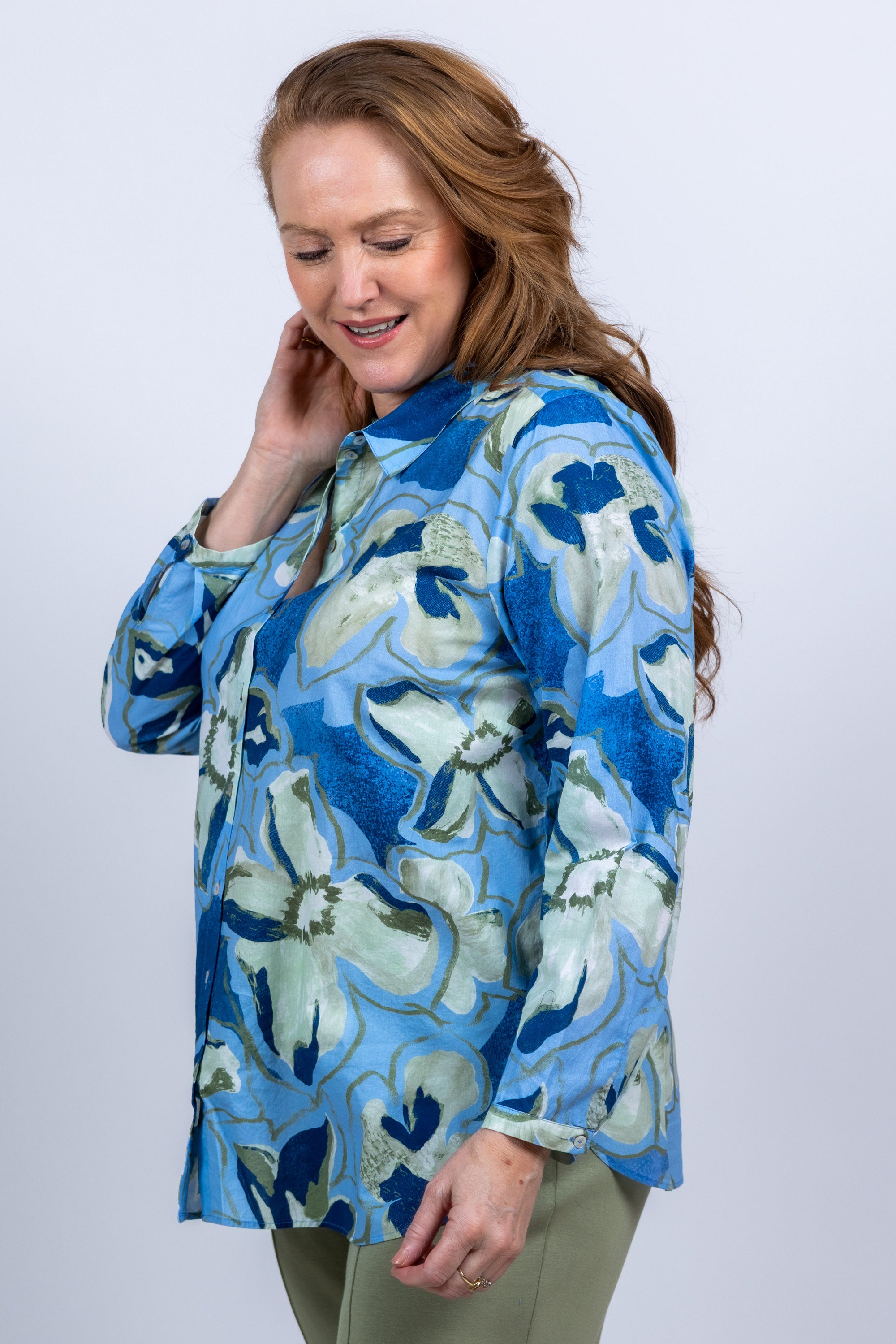 Blouse met print - French blue