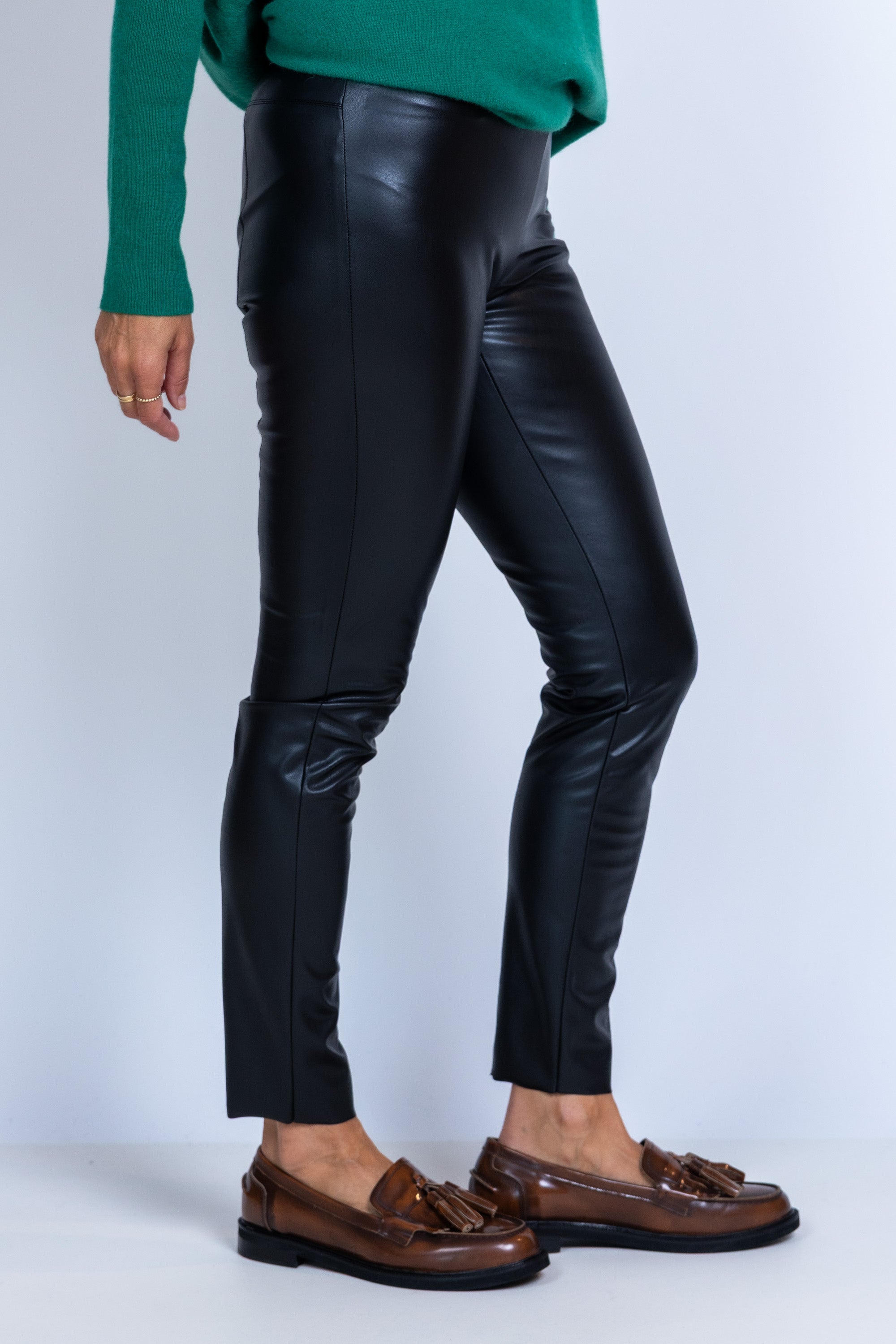 Broek van kunstleer - Zwart