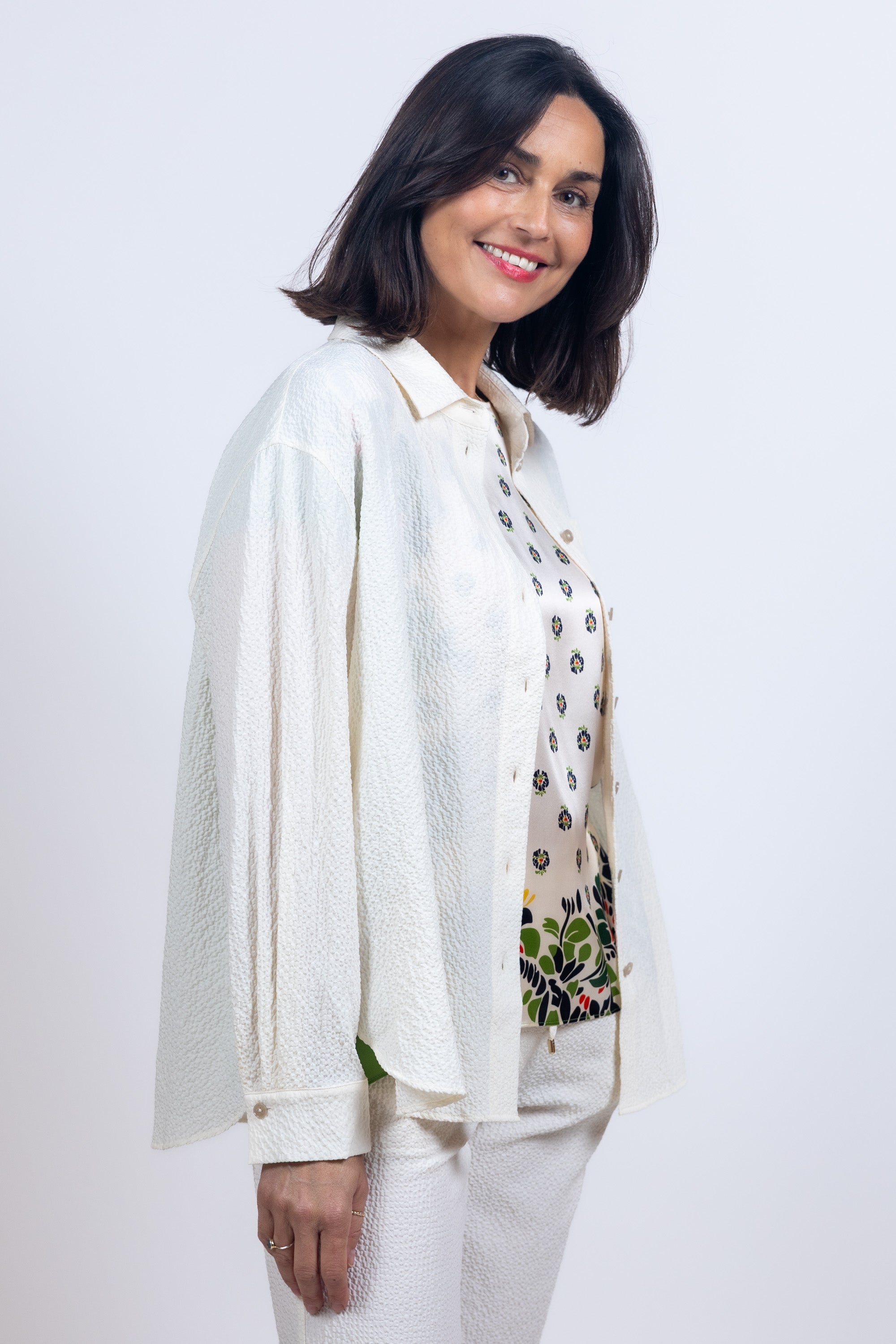 Blouse met borstzak - Ecru