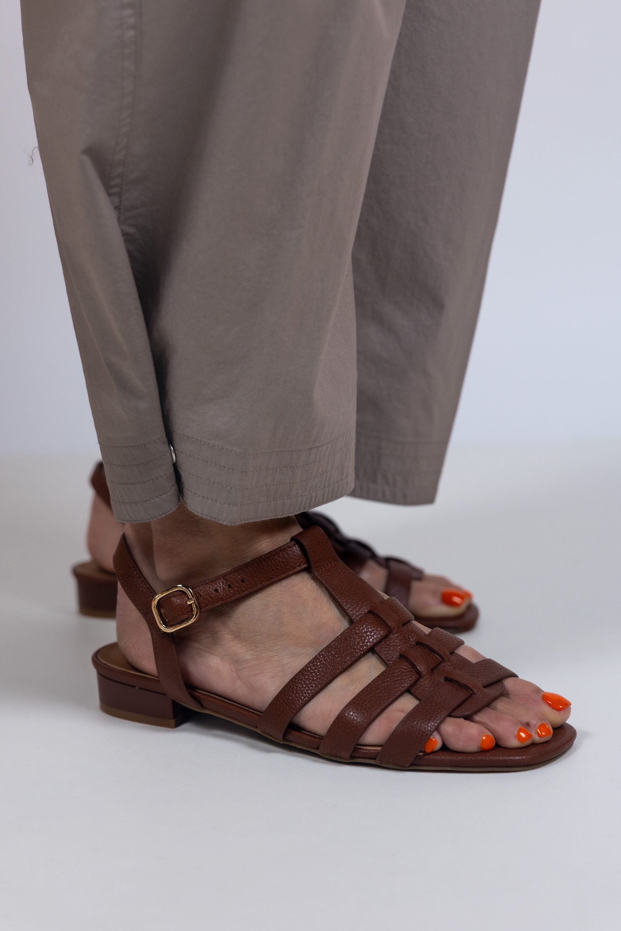 Wijde broek met zakken - Taupe